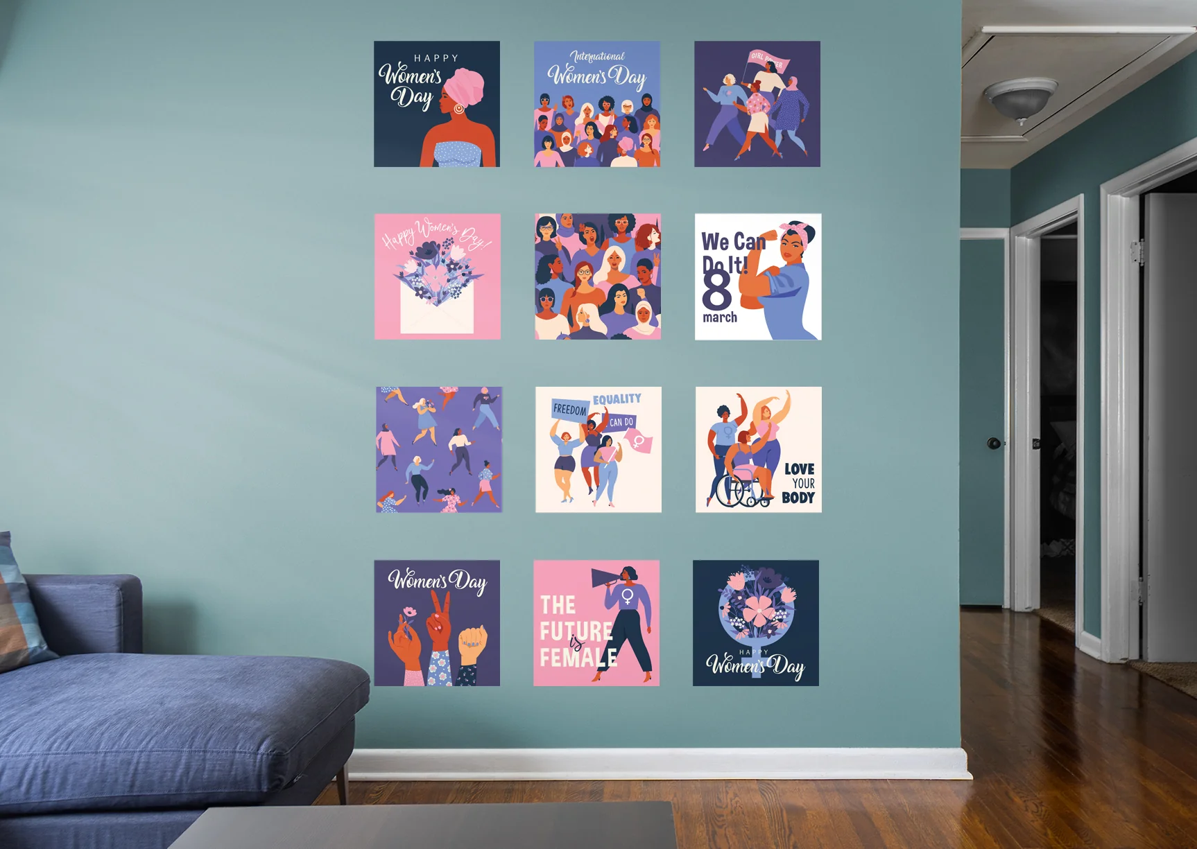 Womens Day Purple COLLECTION - Removable Wall Decal