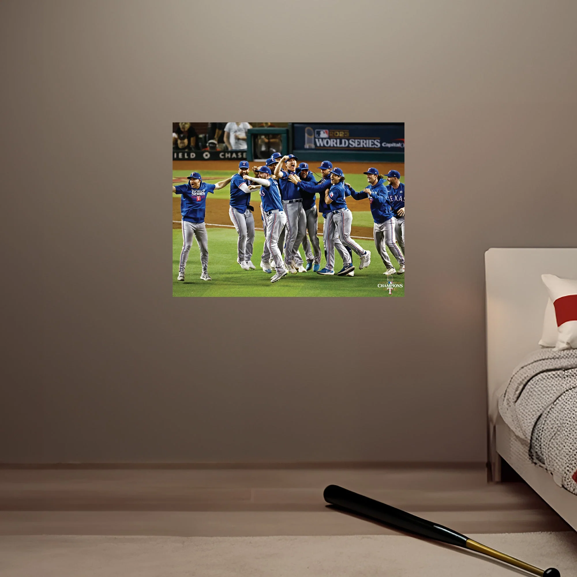2023 World Series Champions Team Celebration - Peel & Stick Poster - Official MLB - Texas Rangers - Reusable Vinyl Wall Decal - Image 4