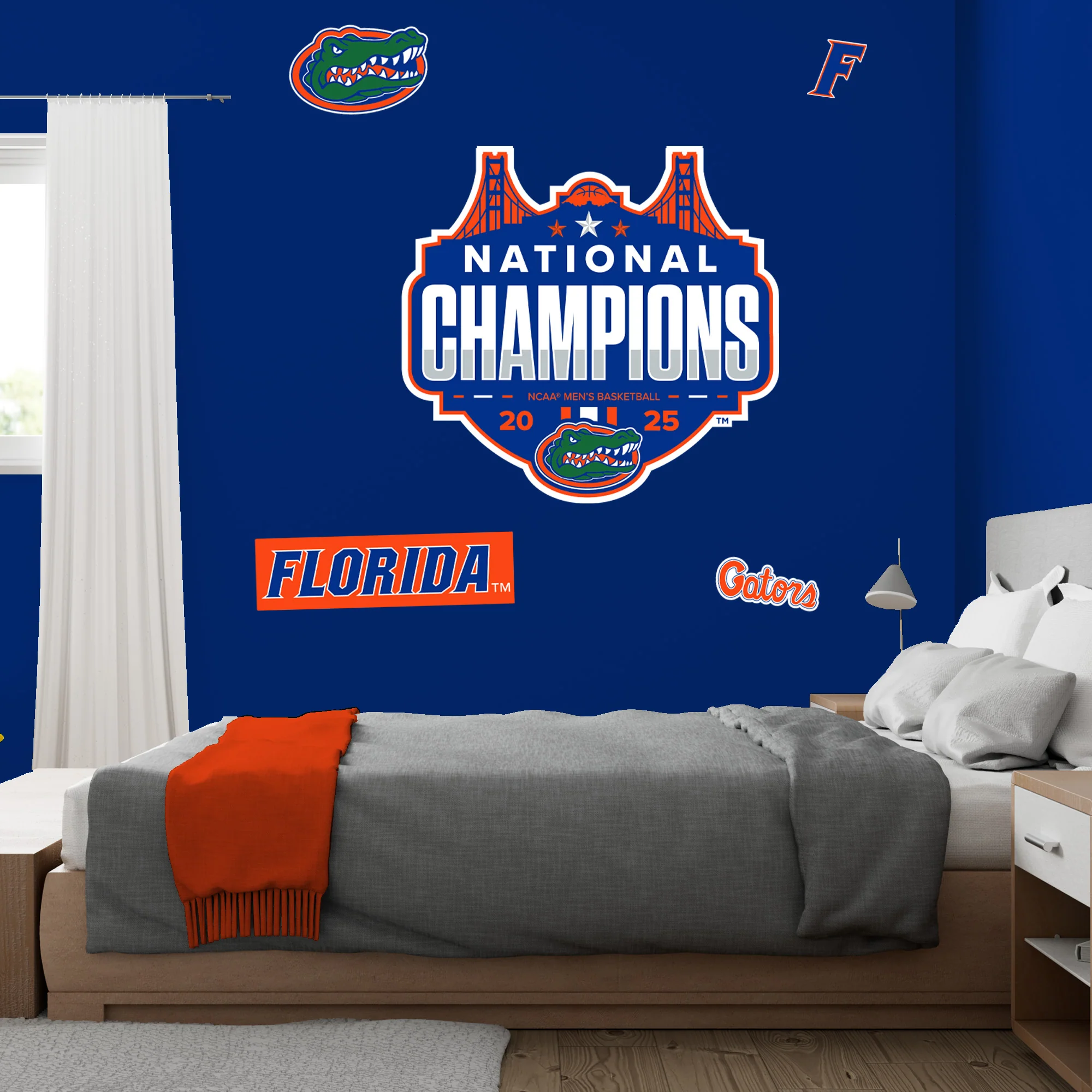 2025 Men's Basketball Champions Logo - RealBig Collection - Official NCAA - Florida Gators - Reusable Vinyl Wall Decals - Image 3