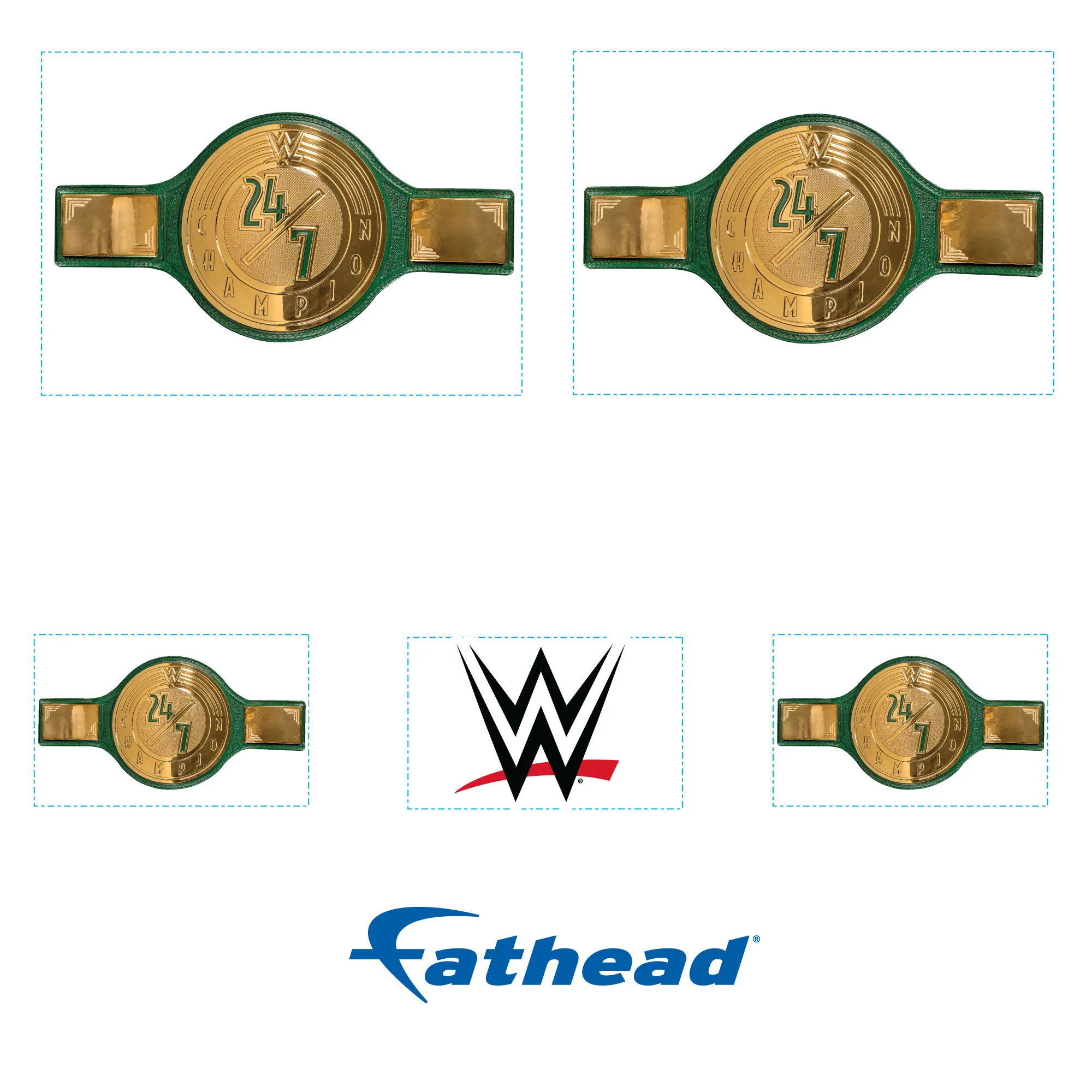 24/7 Title - 5 Minis (Mixed Sizes) - Official WWE - Reusable Vinyl Decals - Image 4