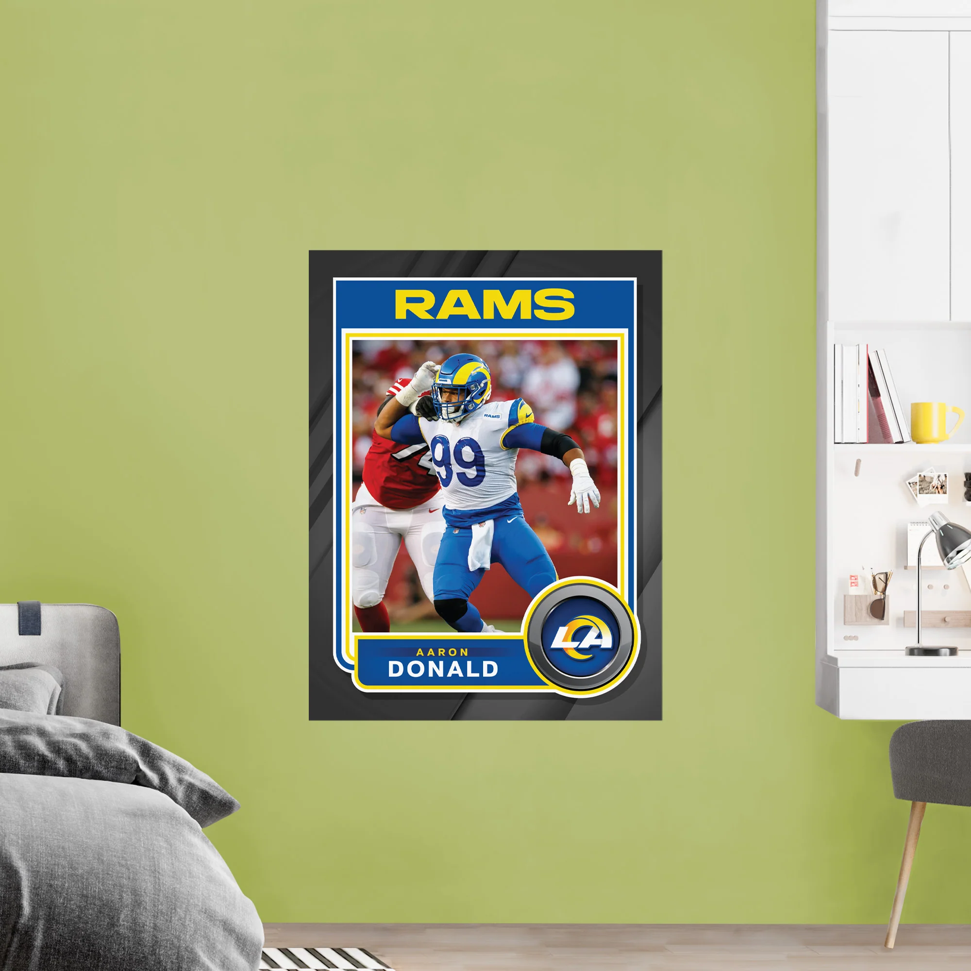Aaron Donald - Peel & Stick Poster - Official NFL - Los Angeles Rams - Reusable Vinyl Wall Decal - Image 2