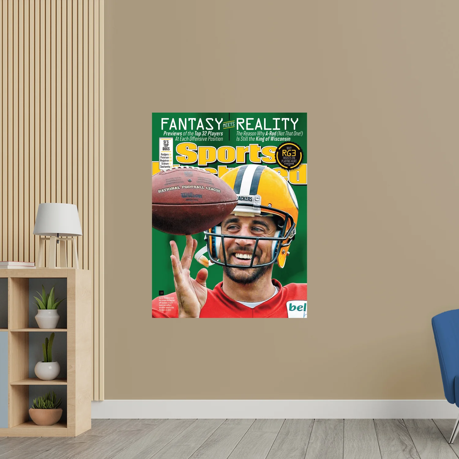 Aaron Rodgers - August 2013 Sports Illustrated Cover - Peel & Stick Poster - Official NFL - Green Bay Packers - Reusable Vinyl Wall Decal - Image 3