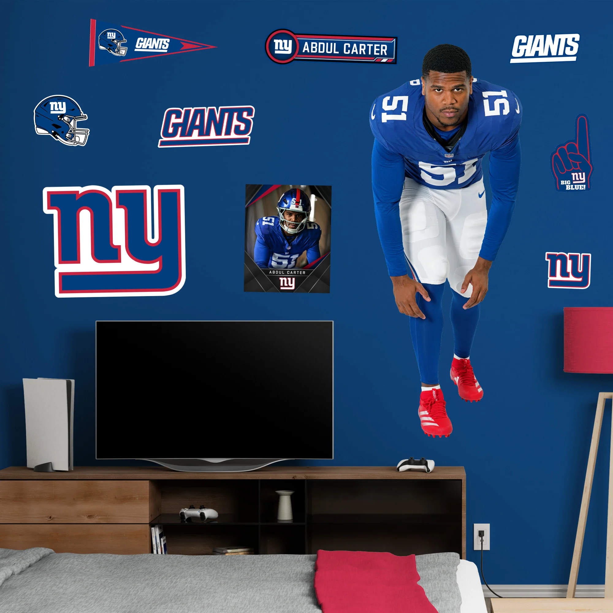 Abdul Carter - RealBig Rookie Premiere Collection - Official NFL - New York Giants - Reusable Vinyl Wall Decals - Image 3
