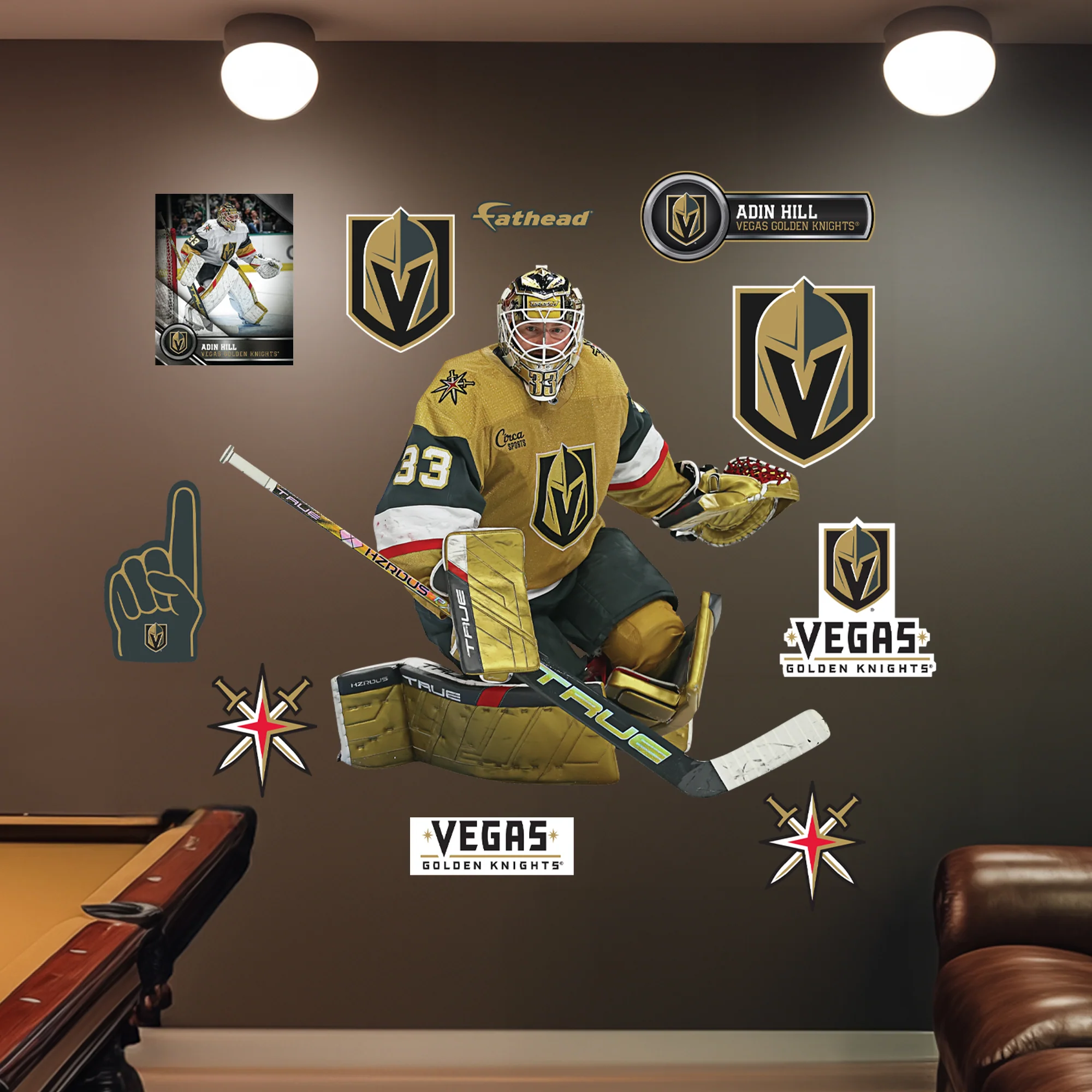 Adin Hill - RealBig Collection - Official NHL - Vegas Golden Knights - Reusable Vinyl Wall Decals