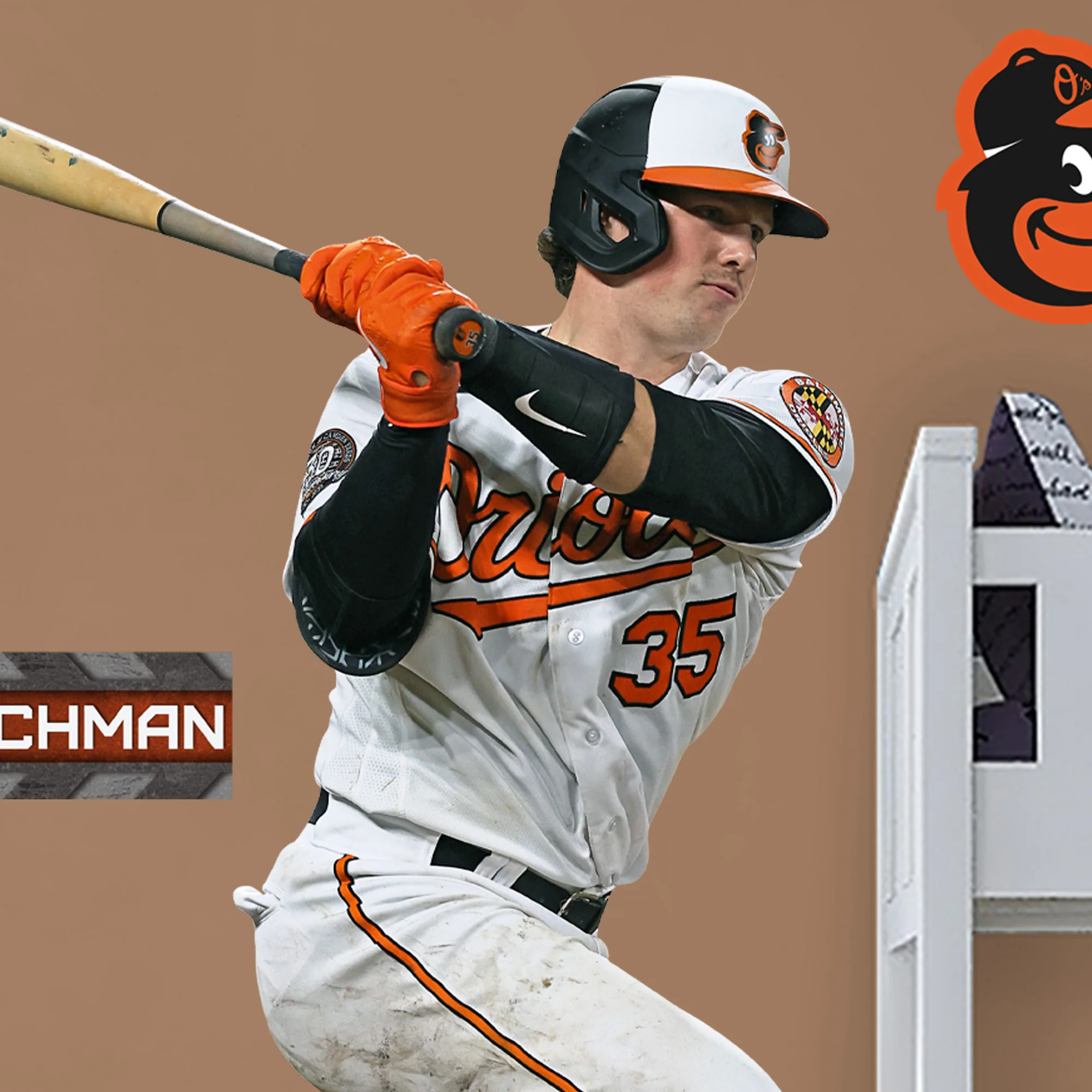 Adley Rutschman - RealBig Collection - Official MLB - Baltimore Orioles - Reusable Vinyl Wall Decals - Image 3