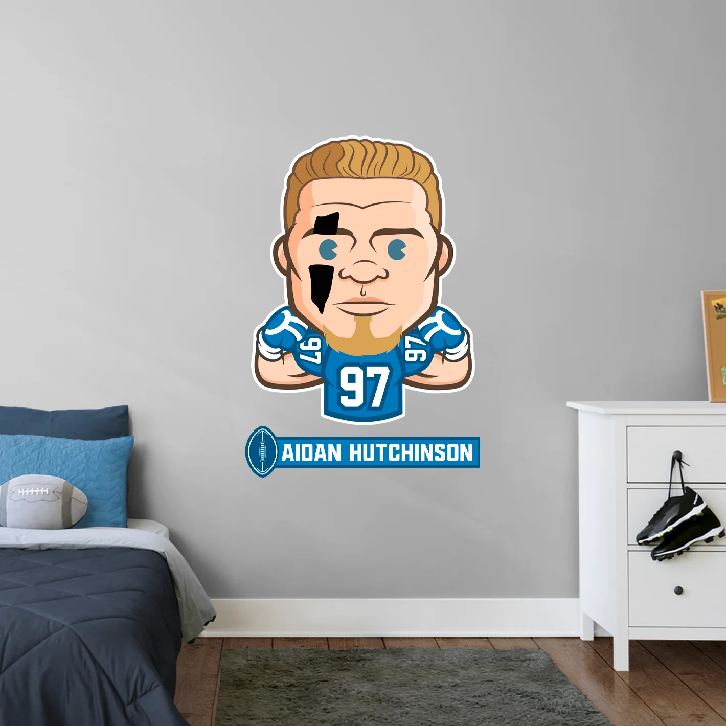 Aidan Hutchinson Emoji - RealBig Collection - Official NFLPA - Detroit Lions - Reusable Vinyl Wall Decals - Image 2
