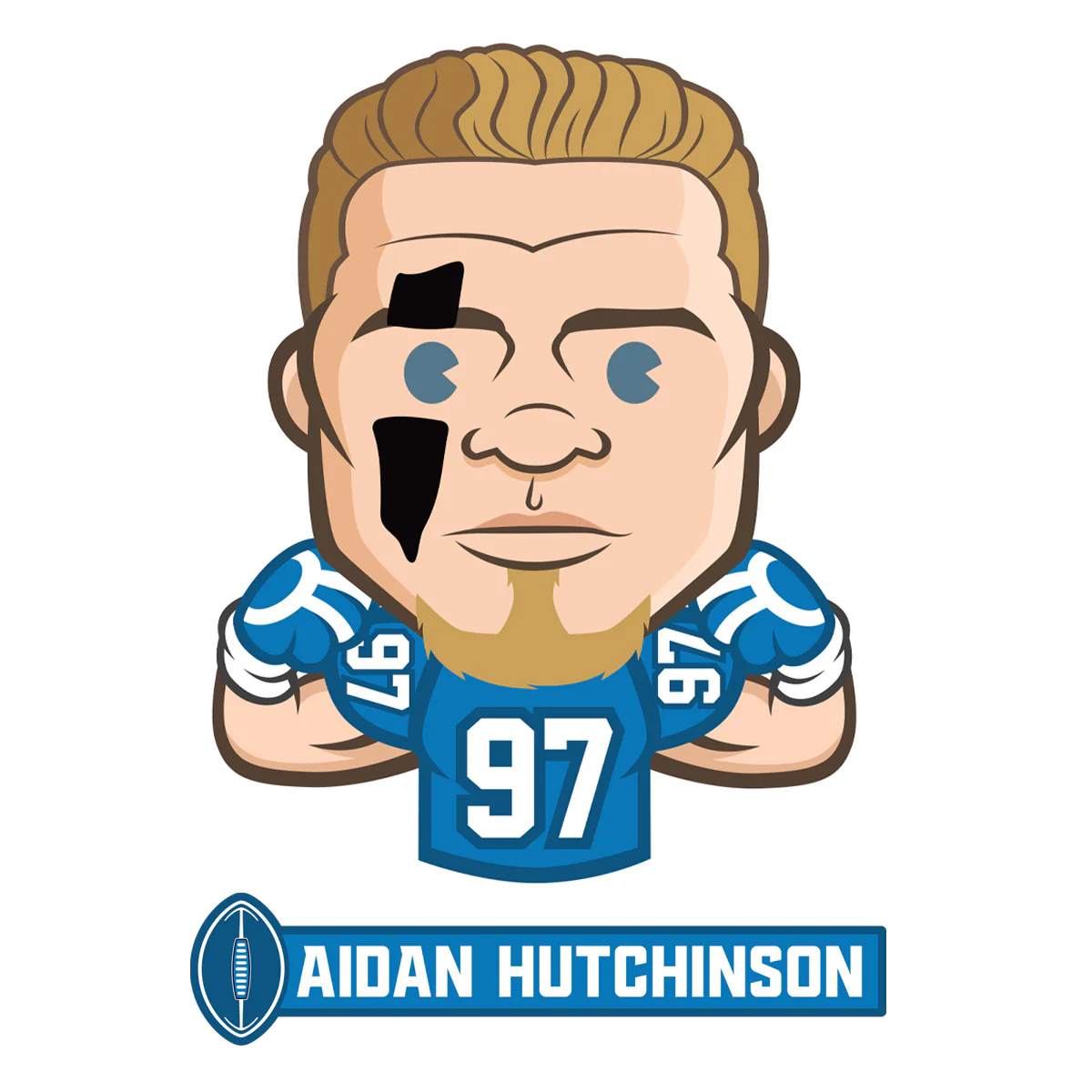 Aidan Hutchinson Emoji - RealBig Collection - Official NFLPA - Detroit Lions - Reusable Vinyl Wall Decals - Image 3