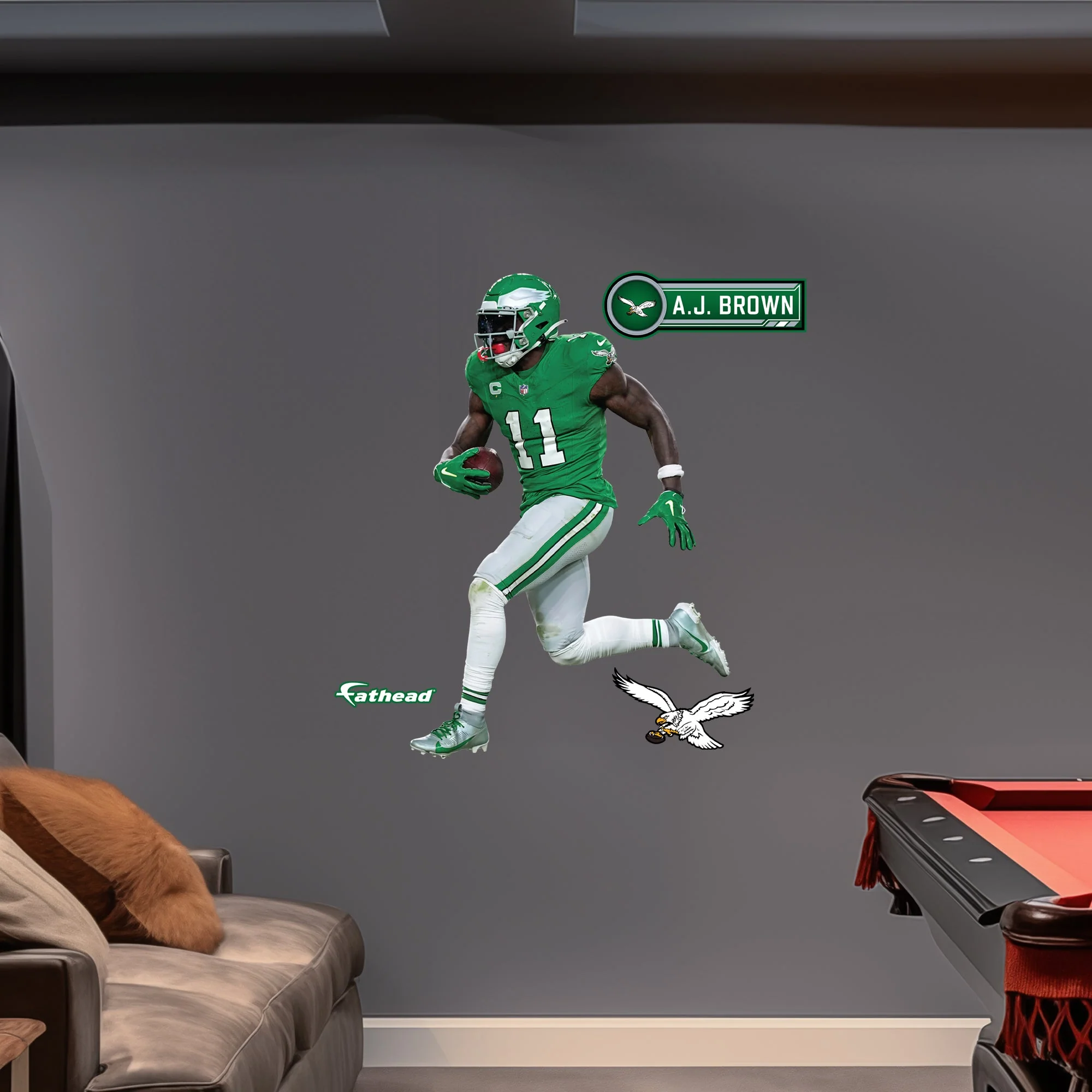 A.J. Brown - RealBig Throwback Collection - Official NFL - Philadelphia Eagles - Reusable Vinyl Wall Decals - Image 5