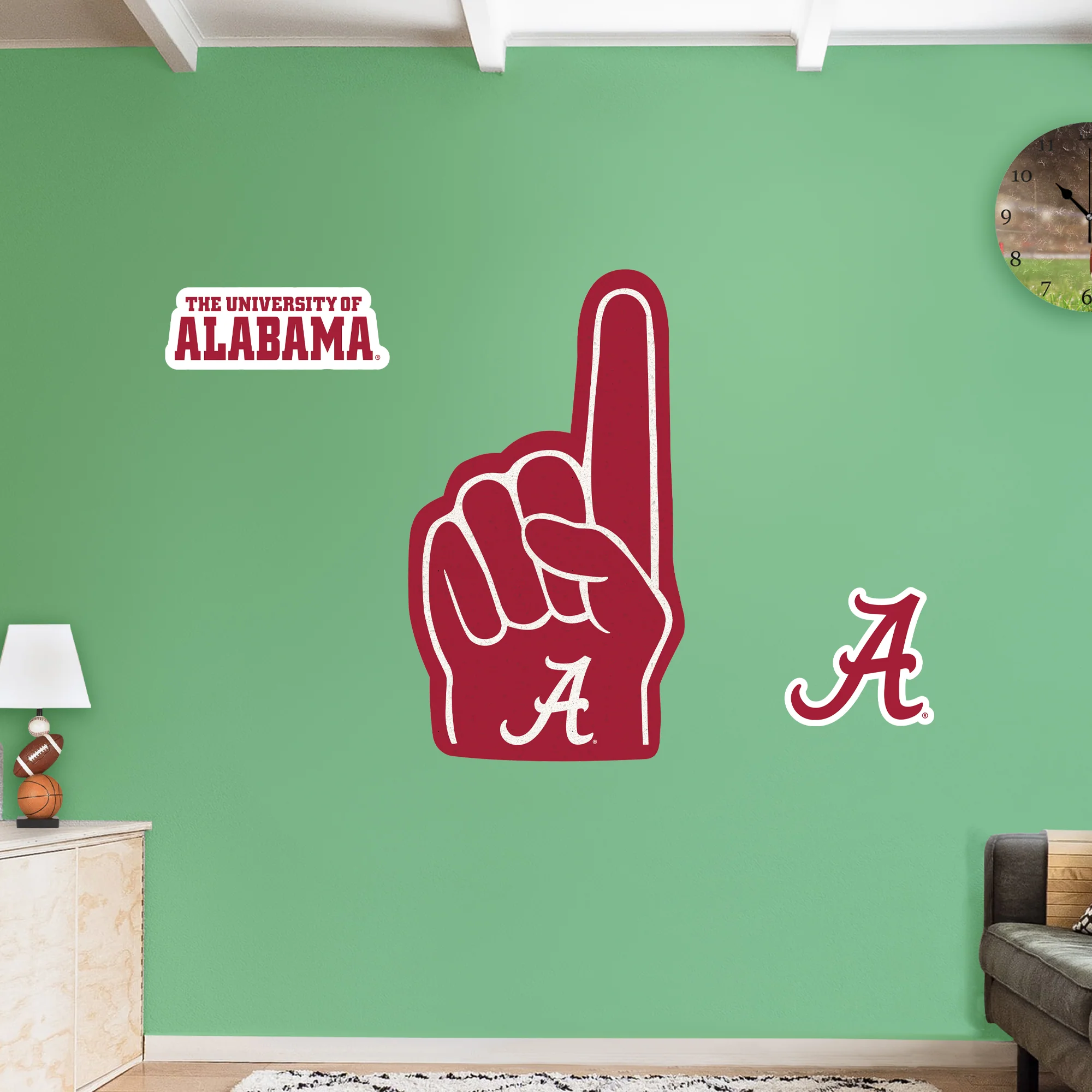 Alabama Crimson Tide - RealBig Foam Finger Collection - Official NCAA - Alabama Crimson Tide - Reusable Vinyl Wall Decals - Image 6