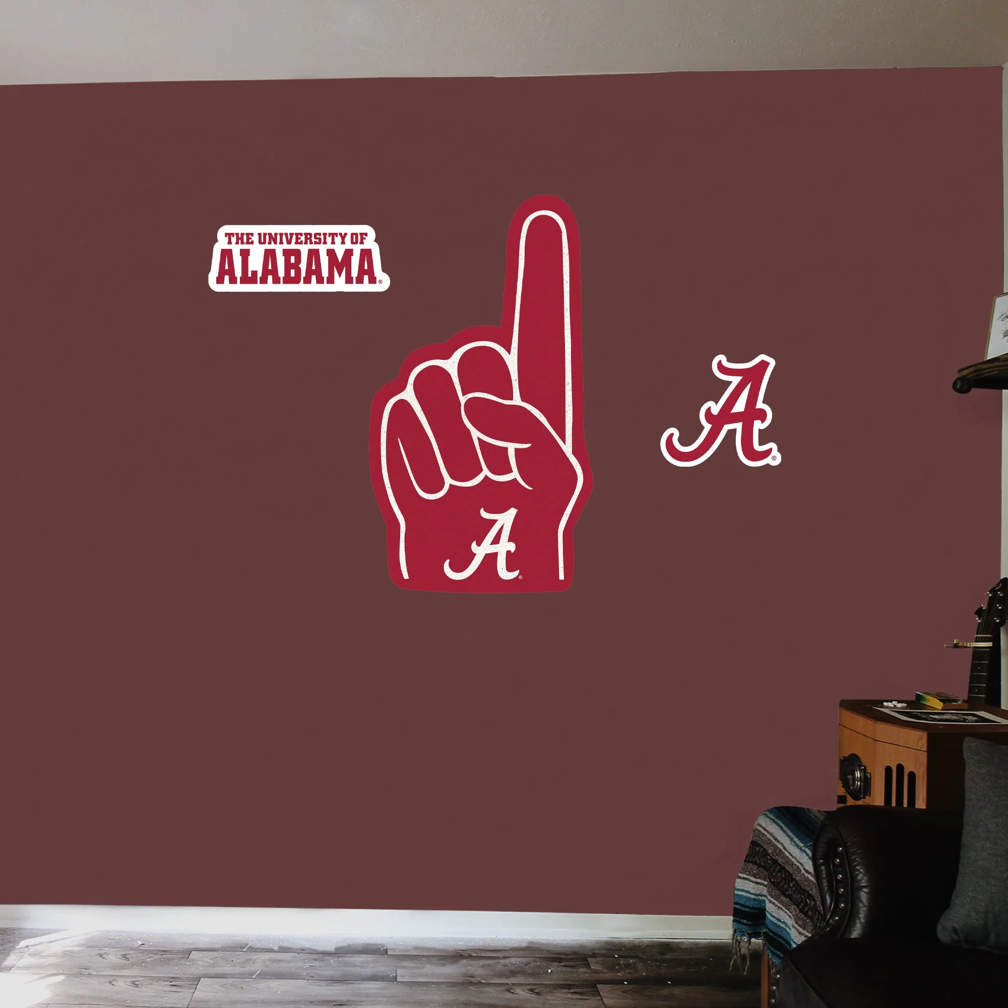 Alabama Crimson Tide - RealBig Foam Finger Collection - Official NCAA - Alabama Crimson Tide - Reusable Vinyl Wall Decals - Image 9