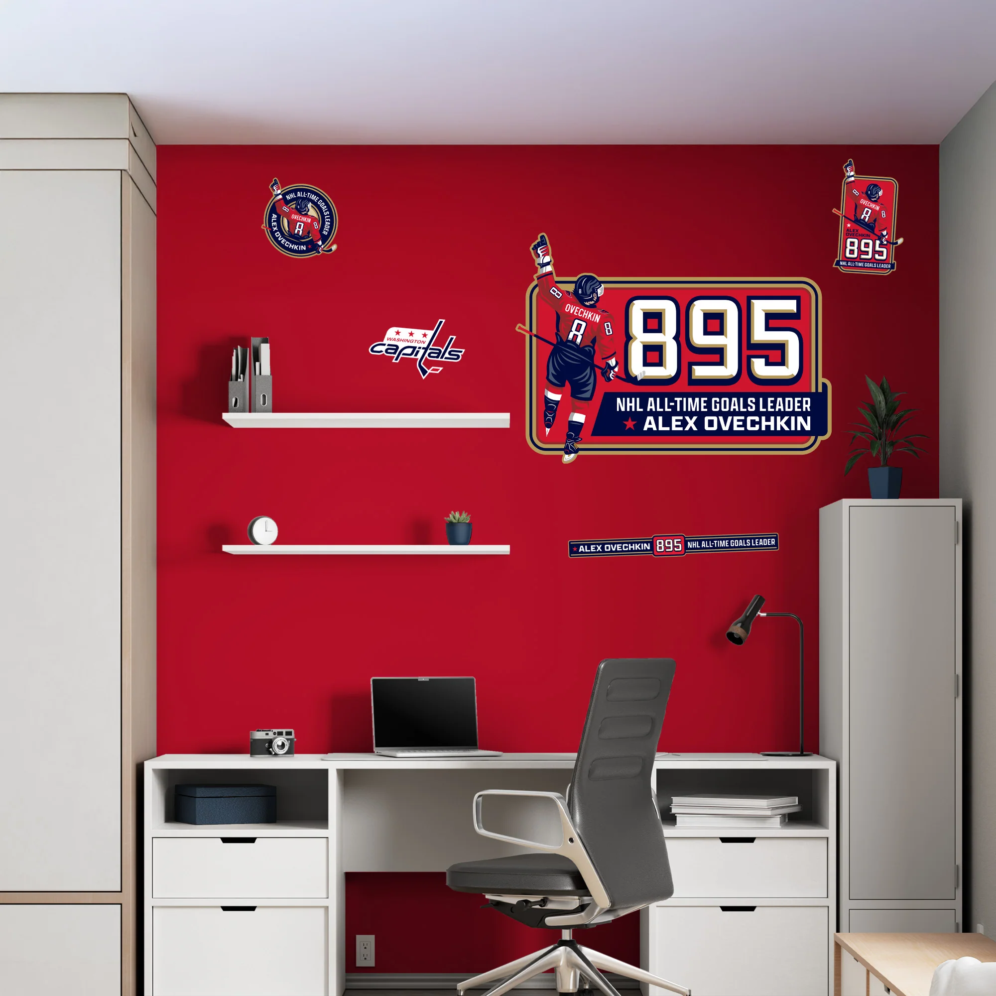 Alex Ovechkin - All-Time Goals Leader - RealBig Logo Collection - Official NHL - Washington Capitals - Reusable Vinyl Wall Decals - Image 3