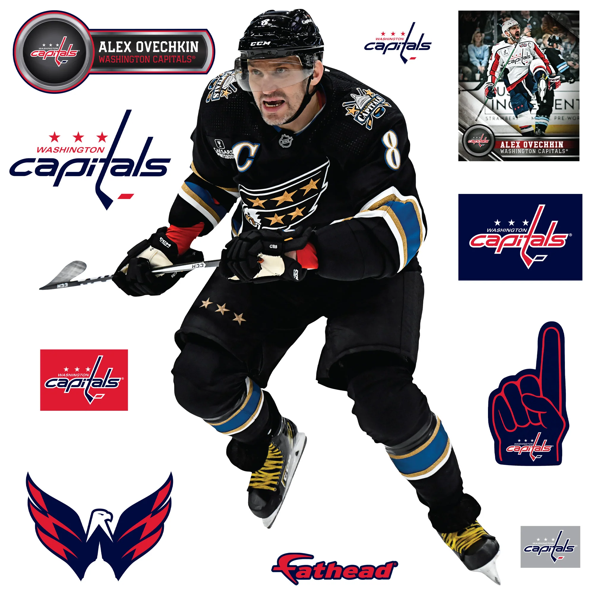 Alex Ovechkin - RealBig Screaming Eagle Jersey Collection - Official NHL - Washington Capitals - Reusable Vinyl Decals - Image 2