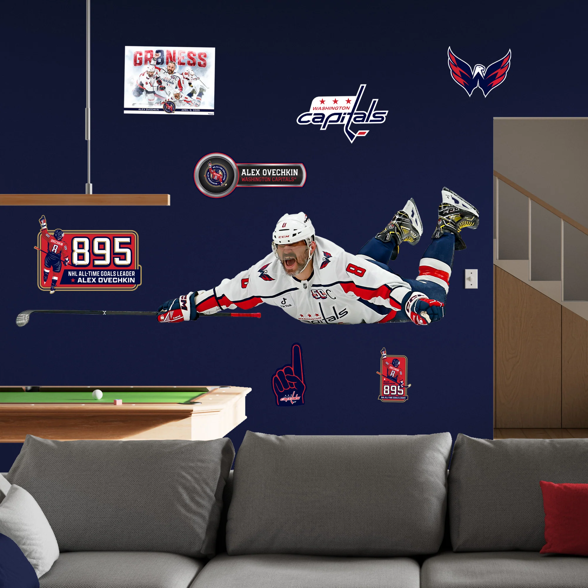 Alex Ovechkin - RealBig Slide Celebration Collection - Official NHL - Washington Nationals - Reusable Vinyl Wall Decals - Image 3