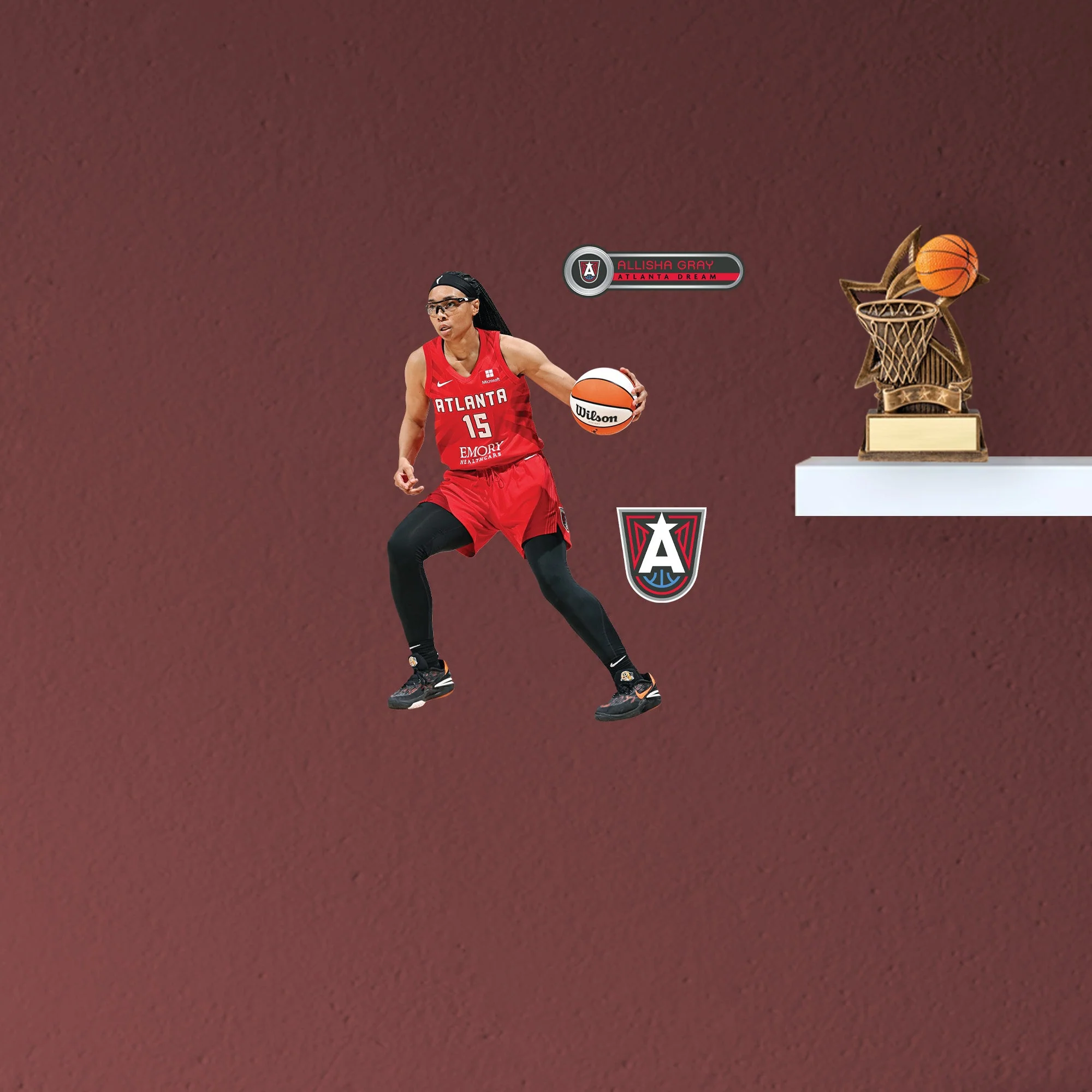 Allisha Gray - RealBig Collection - Official WNBA - Atlanta Dream - Reusable Vinyl Wall Decals - Image 7