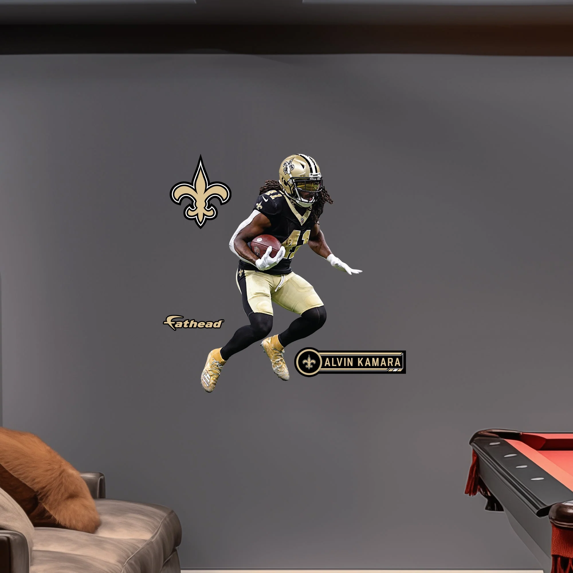 Alvin Kamara - RealBig Collection - Official NFL - New Orleans Saints - Reusable Vinyl Wall Decals #2 - Image 6