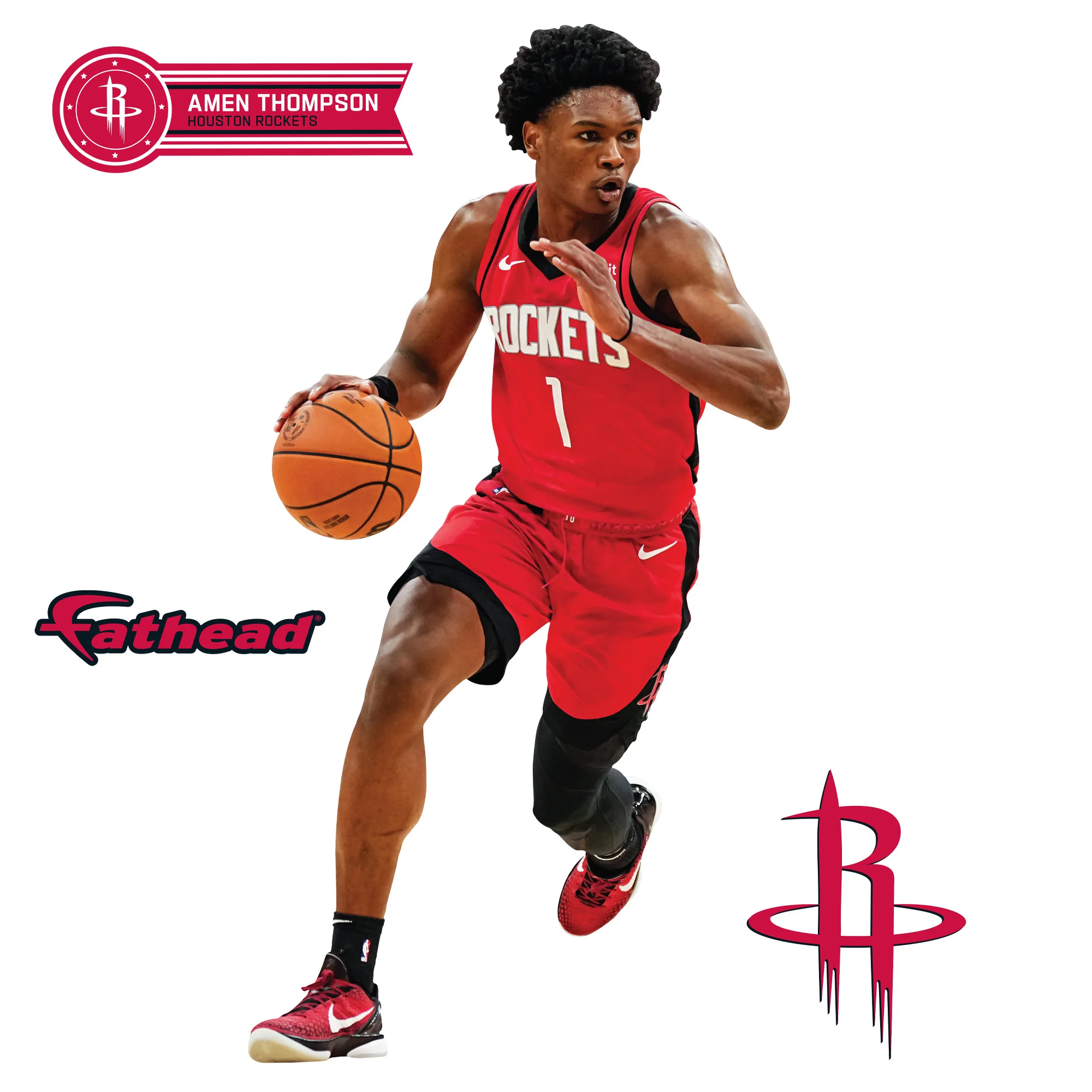 Amen Thompson - RealBig Collection - Official NBA - Houston Rockets - Reusable Vinyl Wall Decals - Image 9