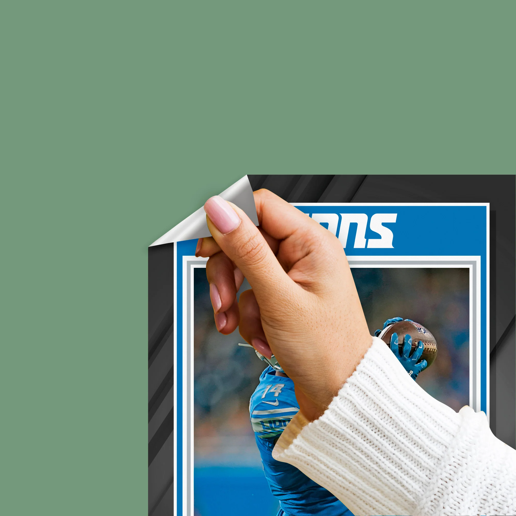 Amon-Ra St. Brown - Peel & Stick Poster - Official NFL - Detroit Lions - Reusable Vinyl Wall Decal - Image 4