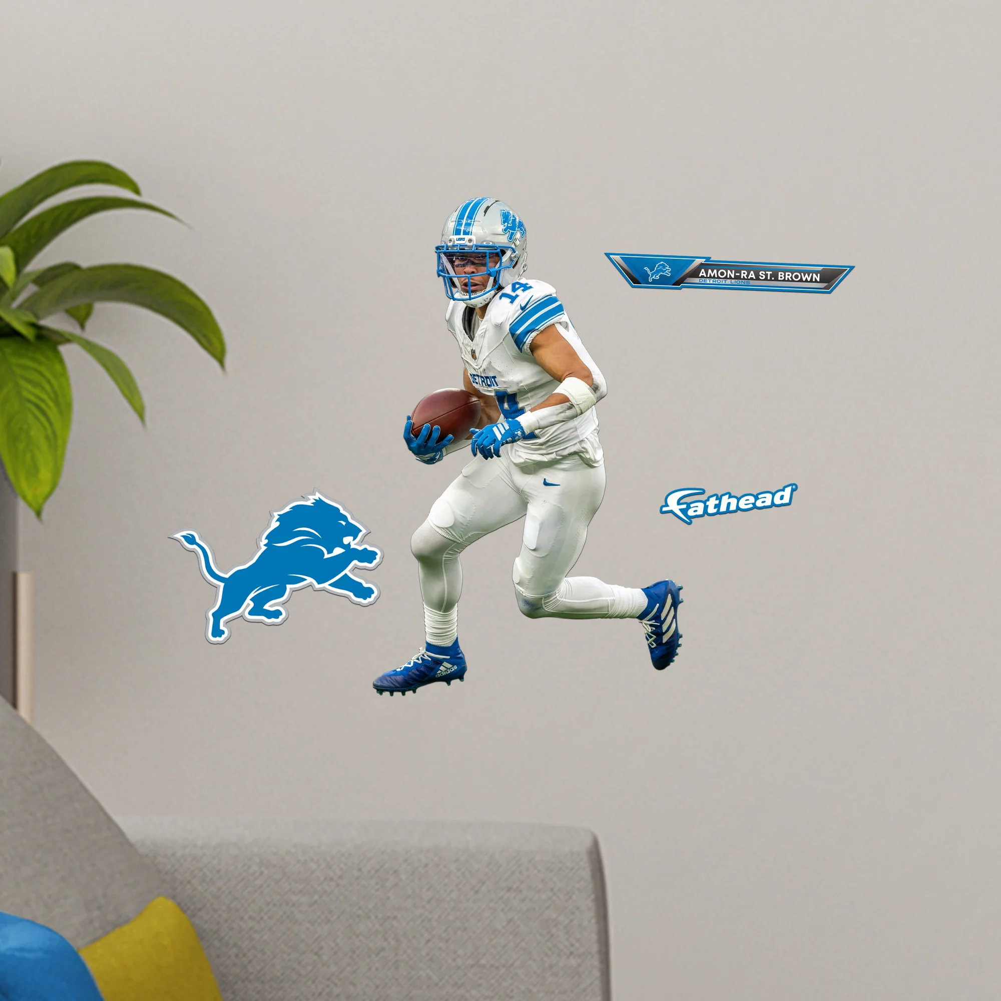 Amon-Ra St. Brown - RealBig Away Collection - Official NFL - Detroit Lions - Reusable Vinyl Wall Decals - Image 7