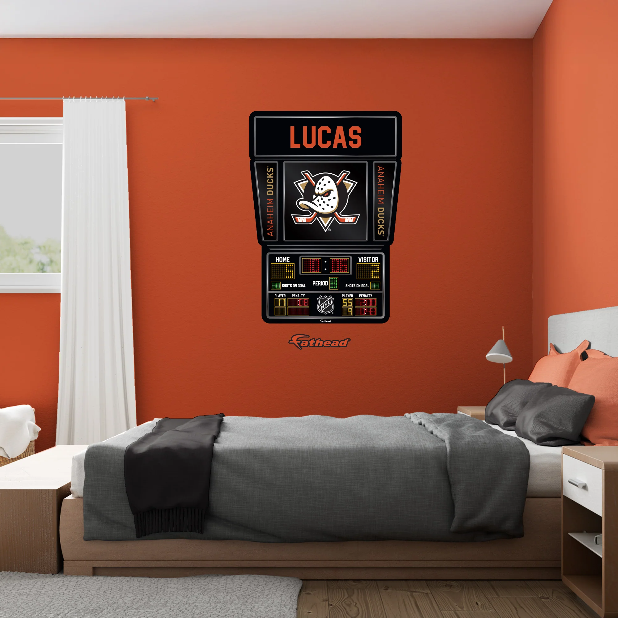 Anaheim Ducks - Scoreboard Graphic - With Personalized Name - Official NHL - Reusable Vinyl Wall Decals - Image 3