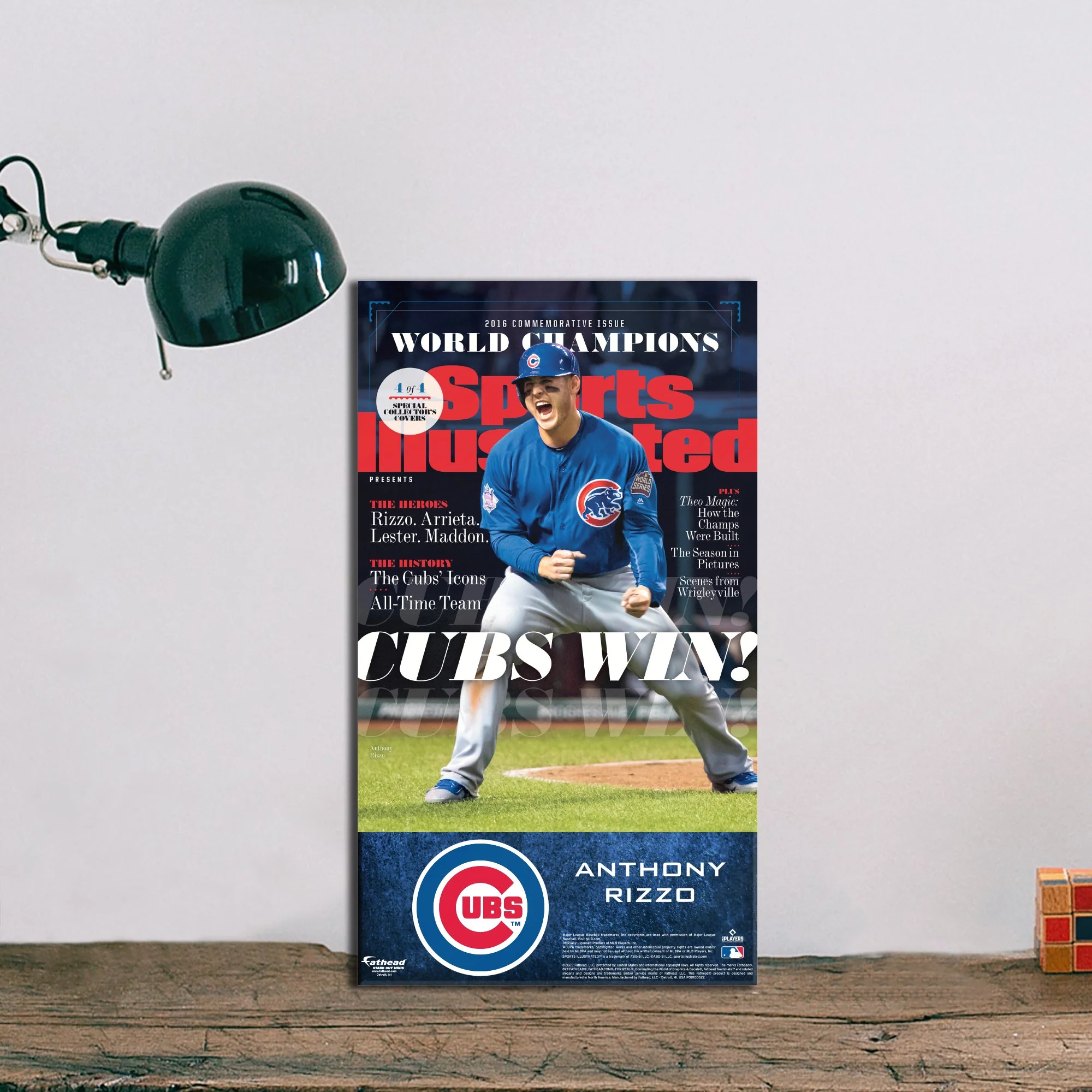 Anthony Rizzo - November 2016 Champions Commemorative Sports Illustrated Cover - Mini Stand Out - Official MLB - Chicago Cubs - Cardstock Cutout - Image 2