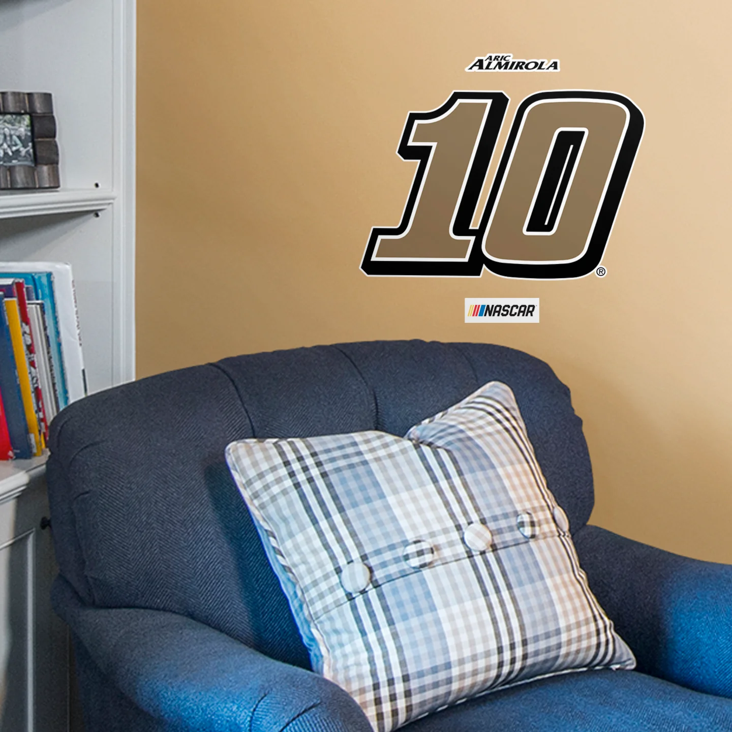 Aric Almirola #10 Logo - RealBig Collection - Official NASCAR - Reusable Vinyl Wall Decals - Image 3