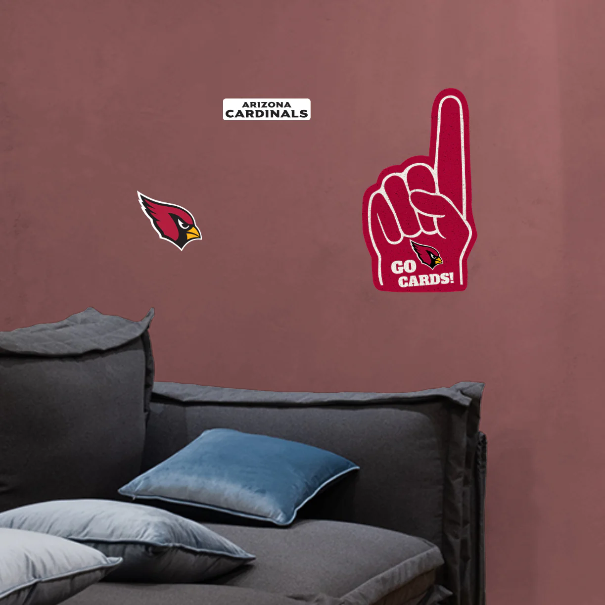 Arizona Cardinals - RealBig Foam Finger Collection - Official NFL - Arizona Cardinals - Reusable Vinyl Wall Decals - Image 3