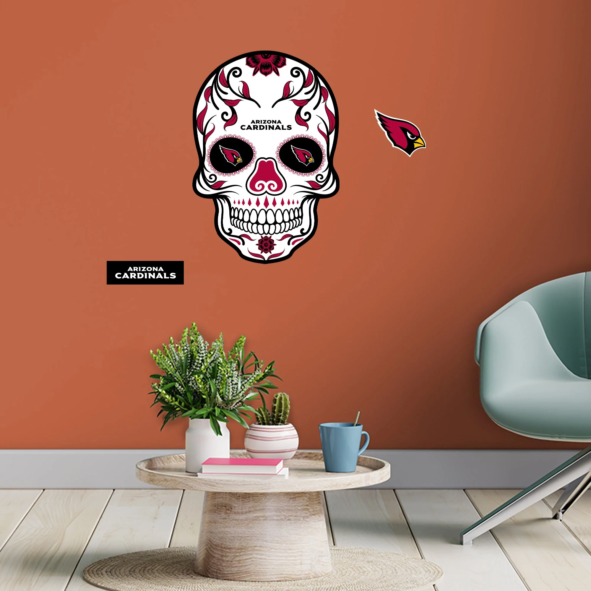 Arizona Cardinals - RealBig Sugar Skull Collection - Official NFL - Reusable Vinyl Wall Decals - Image 5