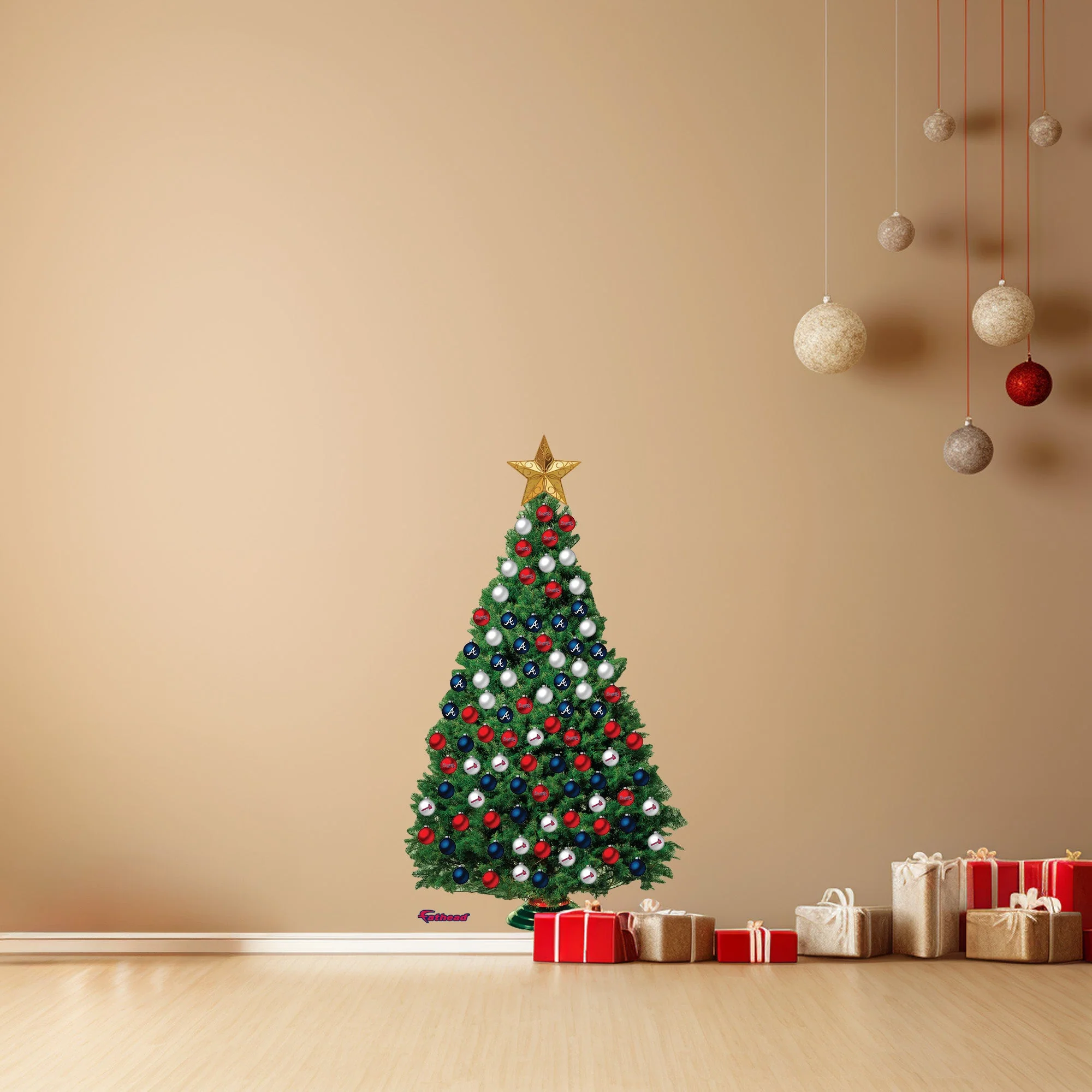 Atlanta Braves - Decorate Your Own Christmas Tree - Official MLB - Reusable Vinyl Wall Decals - Image 3