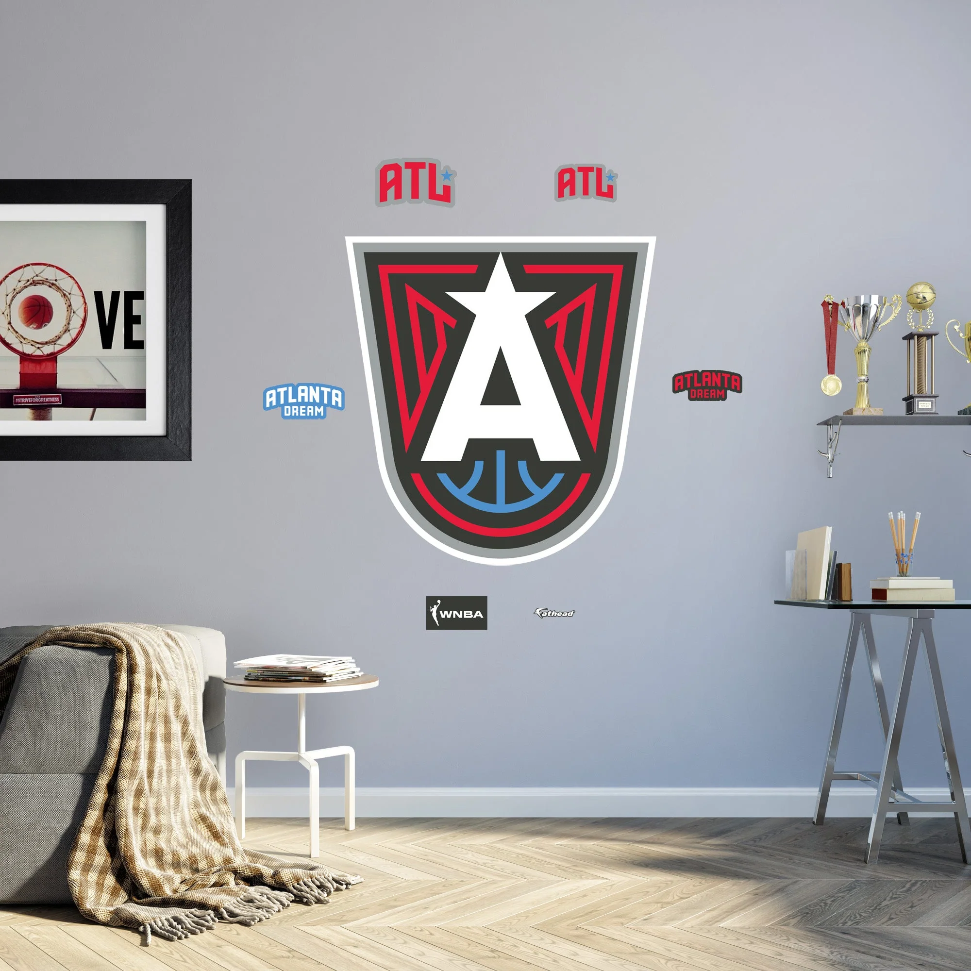 Atlanta Dream - RealBig Logo Collection - Official WNBA - Reusable Vinyl Wall Decals - Image 4