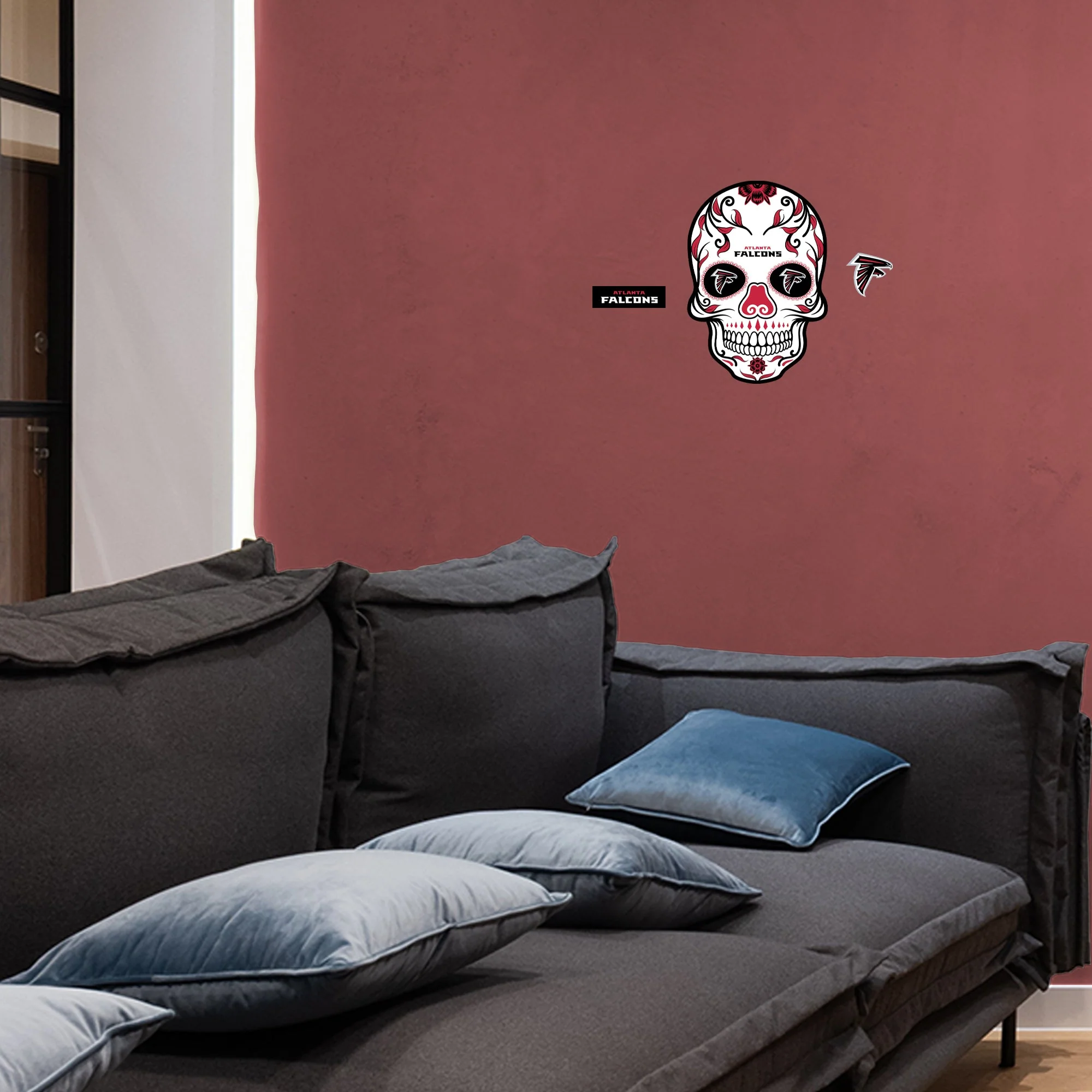 Atlanta Falcons - RealBig Sugar Skull Collection - Official NFL - Reusable Vinyl Wall Decals - Image 5