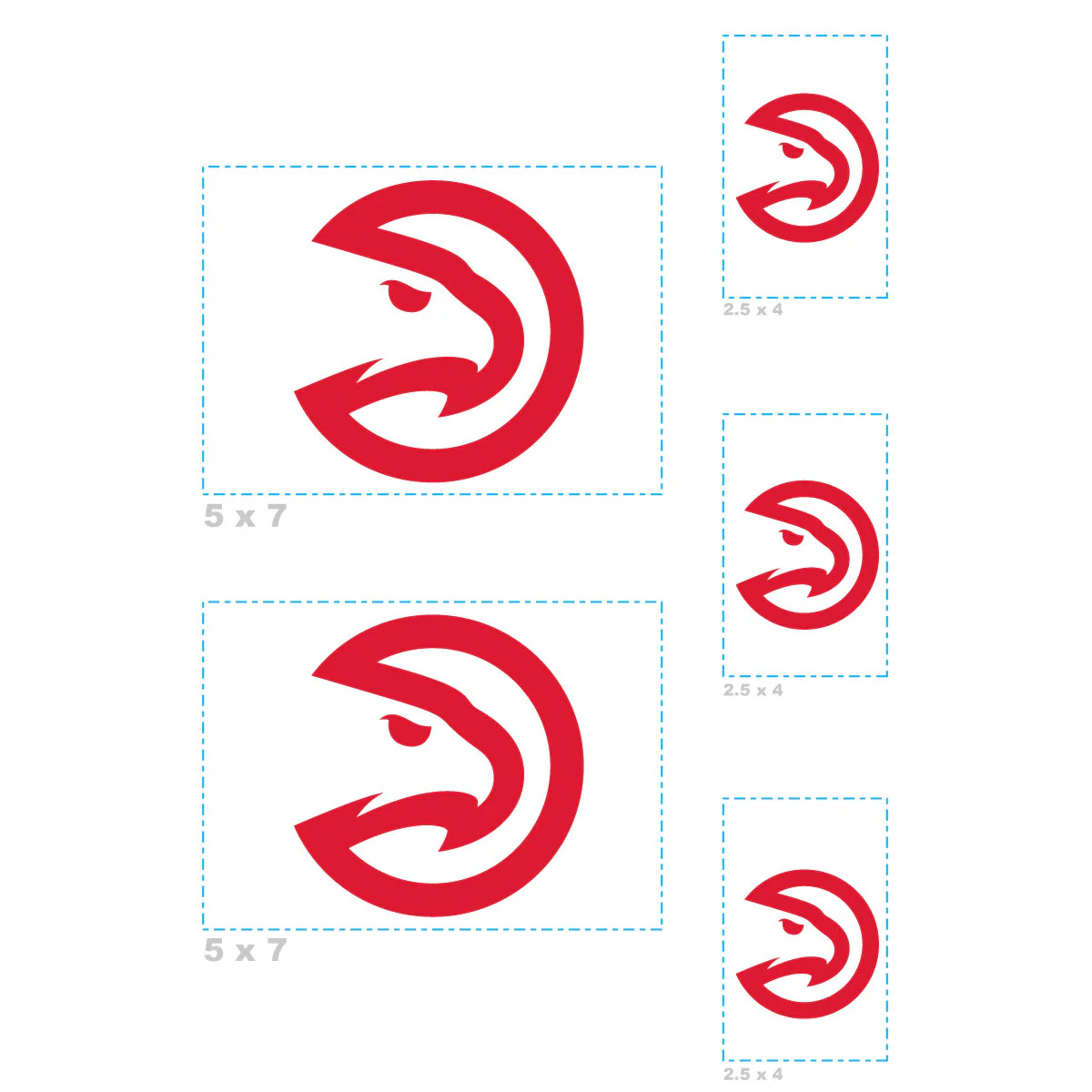Atlanta Hawks - 5 Logo Minis (Mixed Sizes) - Official NBA - Reusable Vinyl Decals - Image 3