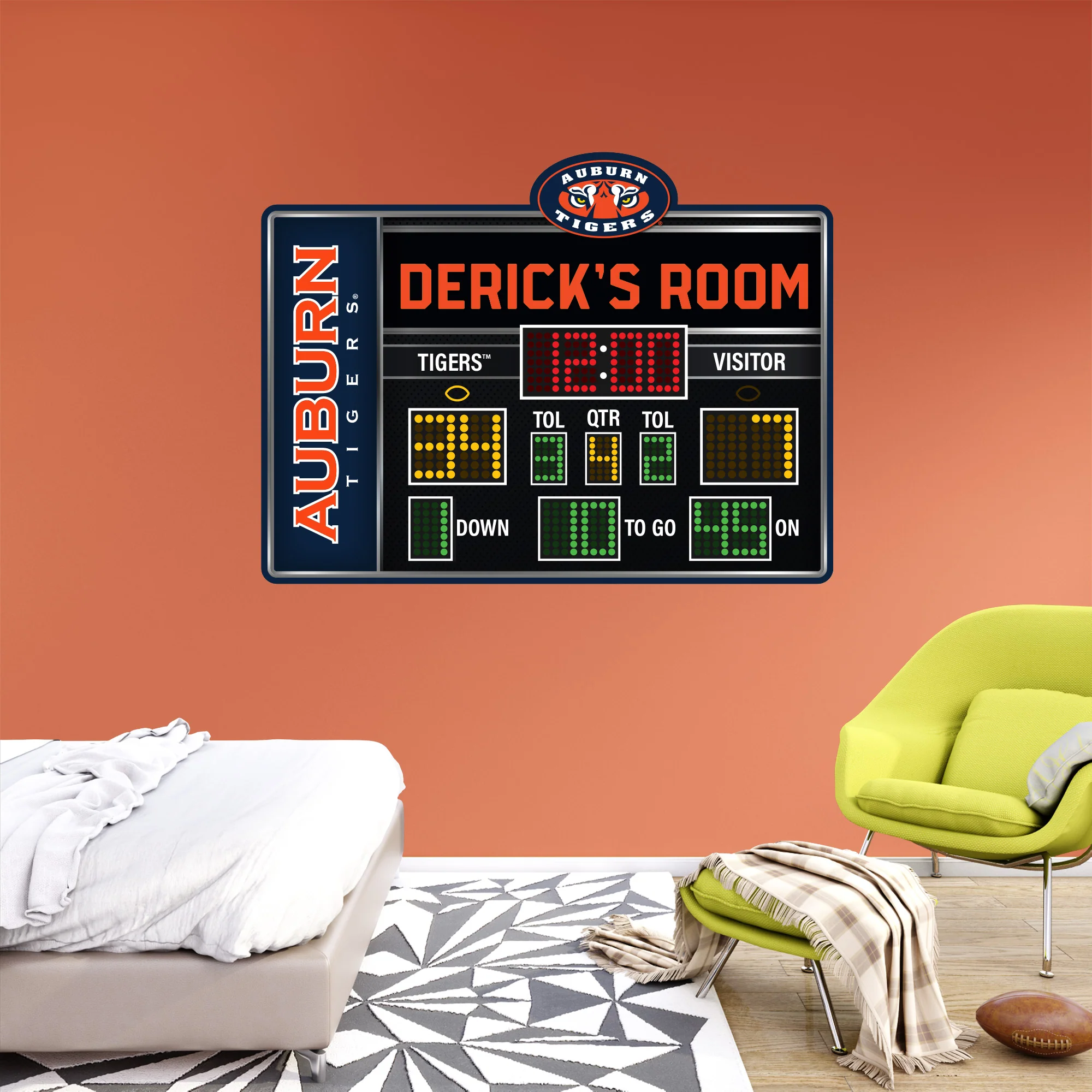 Auburn Tigers - Football Scoreboard Graphic - With Personalized Name - Official NCAA - Vinyl Transfer Decal - Image 3
