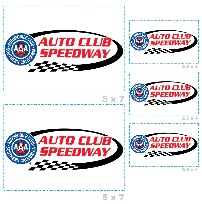 Auto Club Speedway - 5 Logo Minis (Mixed Sizes) - Official NASCAR - Reusable Vinyl Decals - Image 4
