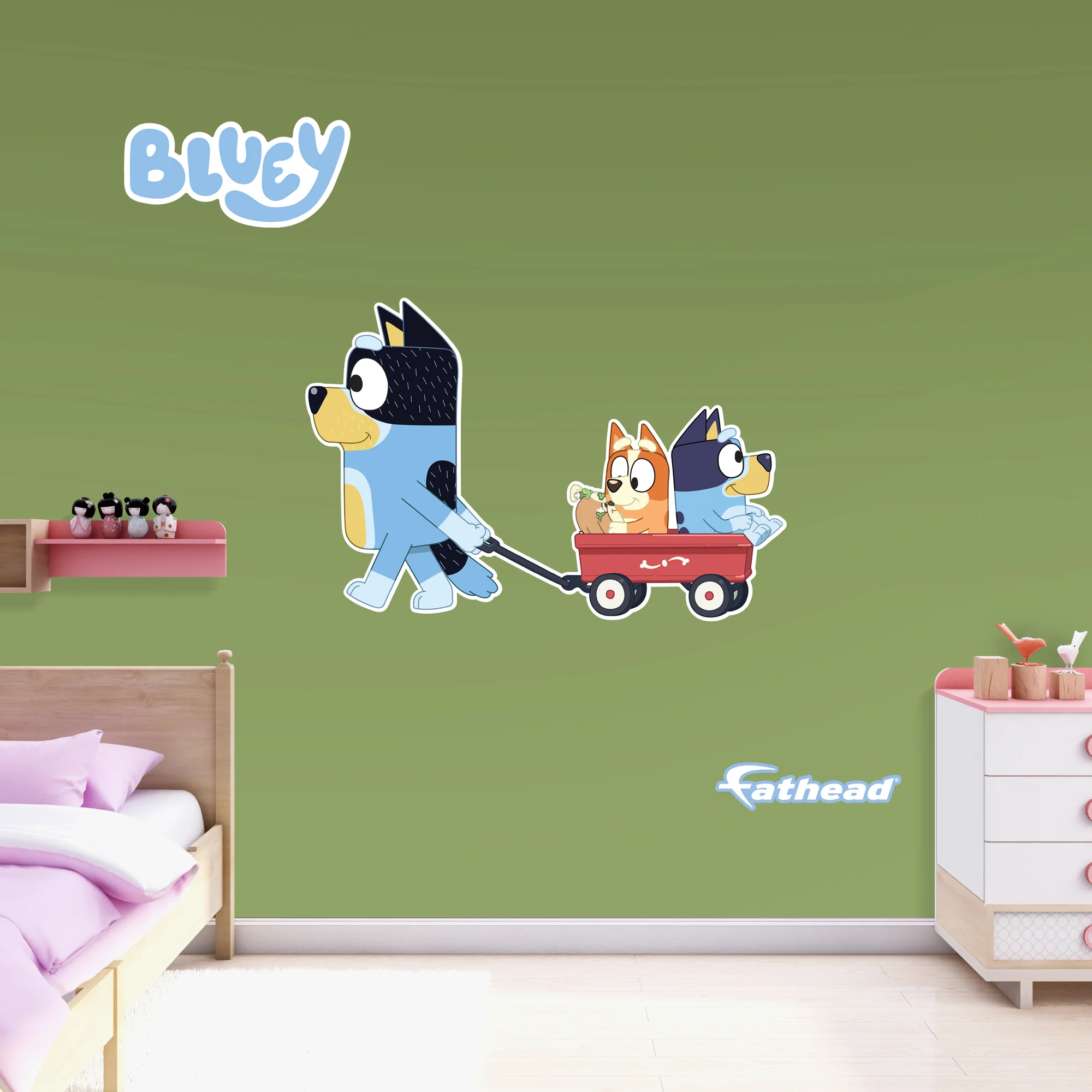 Bandit, Bluey, Bingo - Bluey - RealBig Wagon Ride Icon Collection - Official BBC - Reusable Vinyl Wall Decals - Image 2
