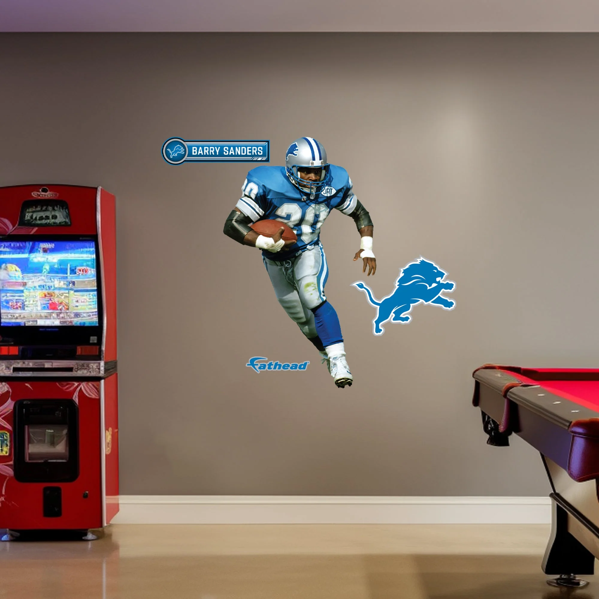 Barry Sanders - RealBig Legend Collection - Official NFL - Detroit Lions - Reusable Vinyl Wall Decals - Image 6