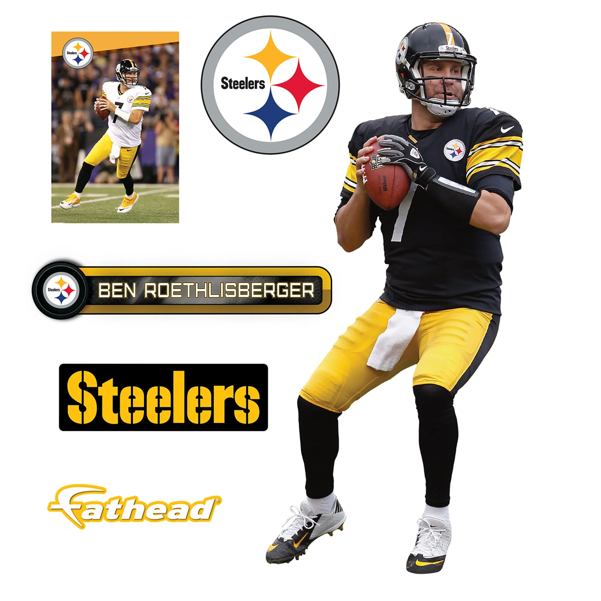 Ben Roethlisberger - RealBig Throwing Collection - Official NFL - Pittsburgh Steelers - Reusable Vinyl Wall Decals - Image 4