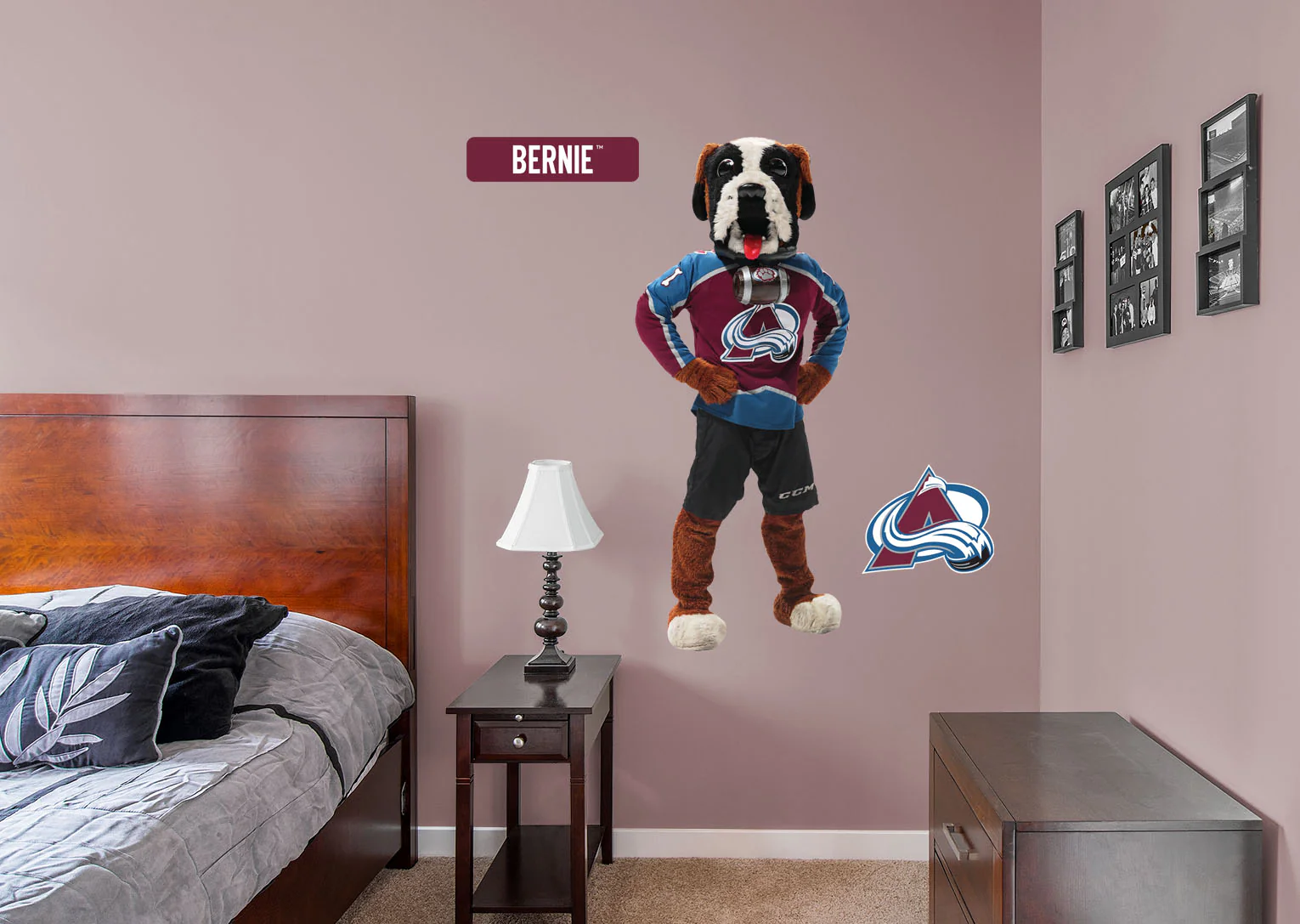 Bernie Mascot - RealBig Collection - Official NHL - Colorado Avalanche - Reusable Vinyl Wall Decals - Image 2