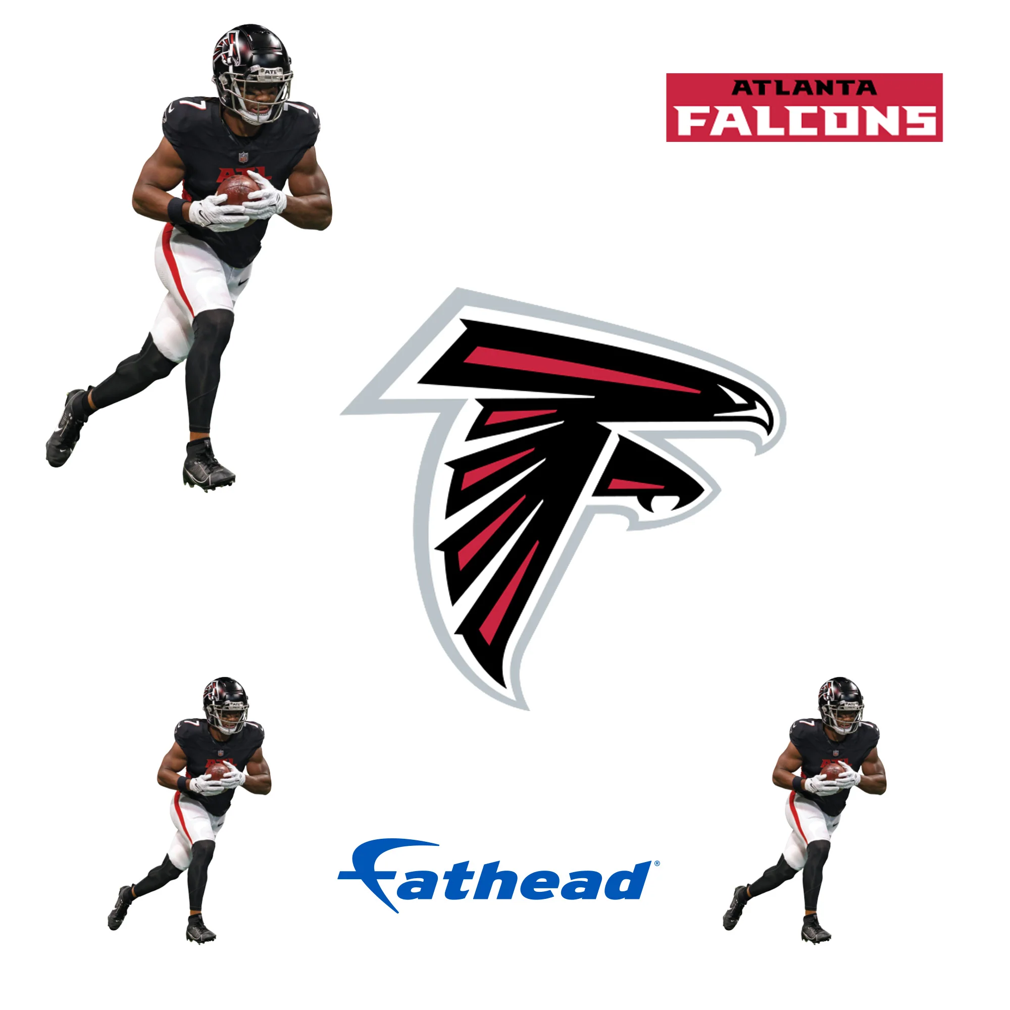 Bijan Robinson - 5 Minis (Mixed Sizes) - Official NFL - Atlanta Falcons - Reusable Vinyl Decals - Image 3