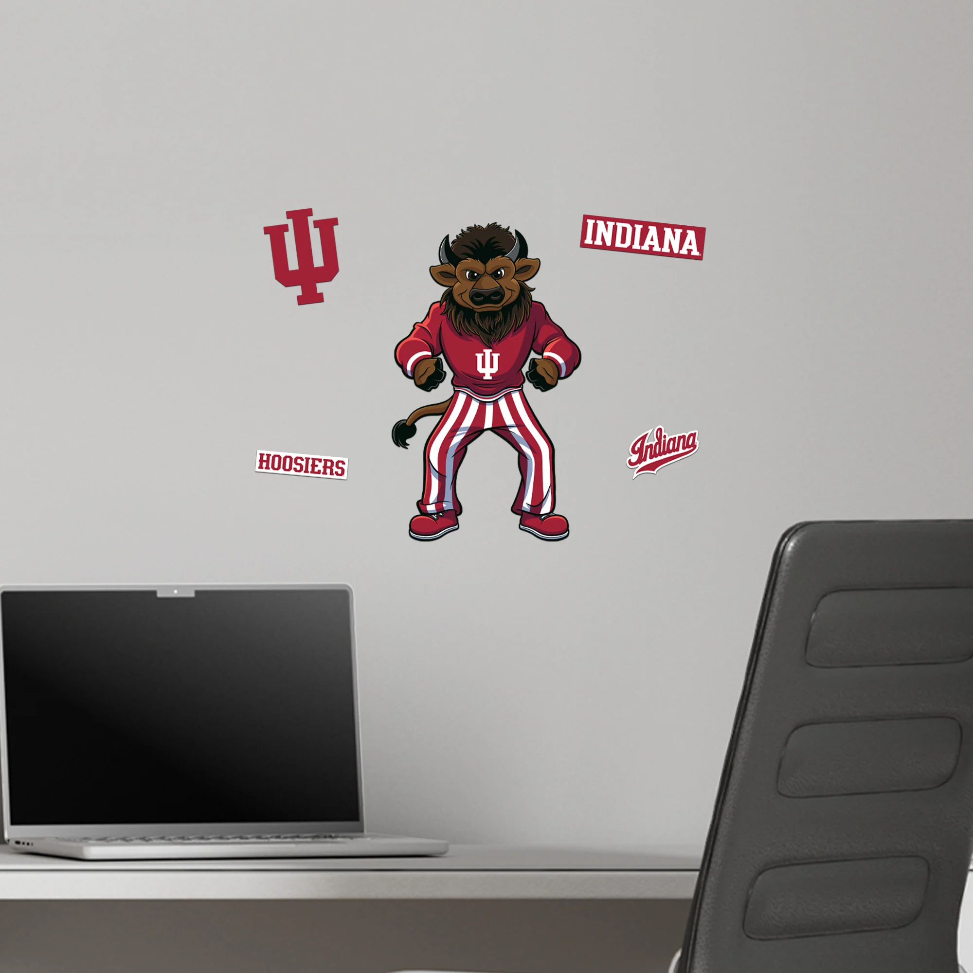 Bison - RealBig Illustrated Mascot Collection - Official NCAA - Indiana Hoosiers - Reusable Vinyl Wall Decals - Image 7