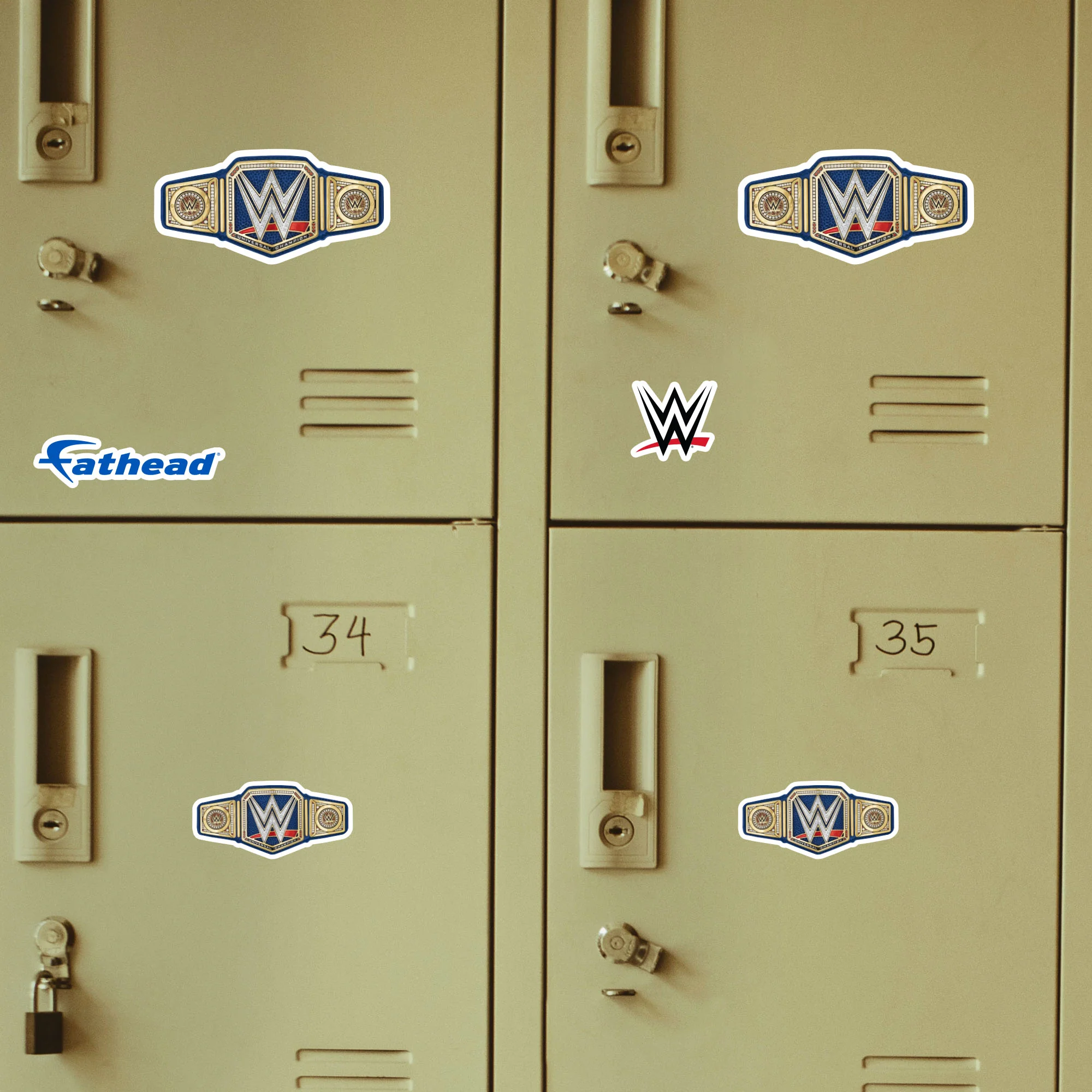 Blue Universal Title - 5 Minis (Mixed Sizes) - Official WWE - Reusable Vinyl Decals - Image 3