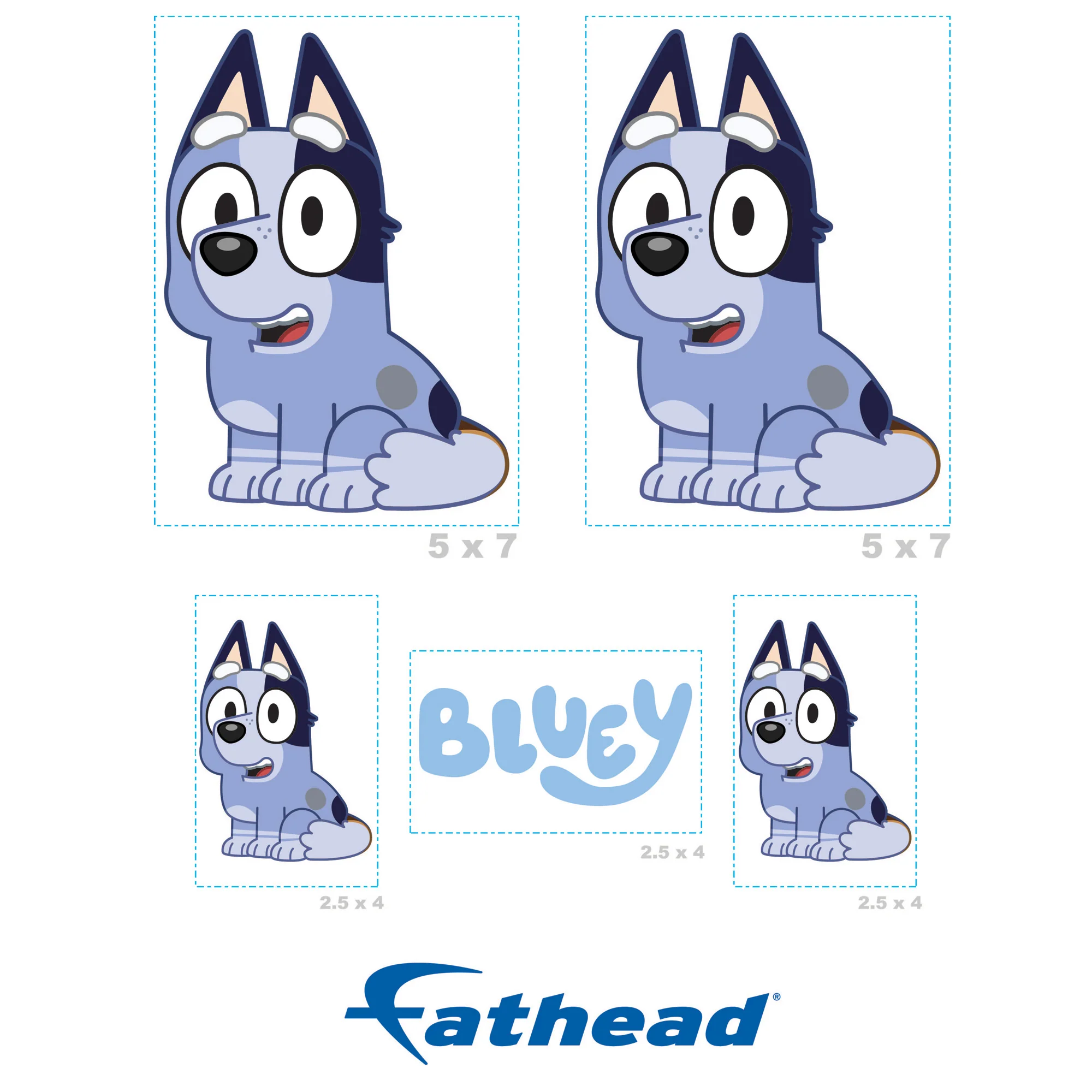 Bluey - 5 Socks Minis (Mixed Sizes) - Official BBC - Reusable Vinyl Decals - Image 4