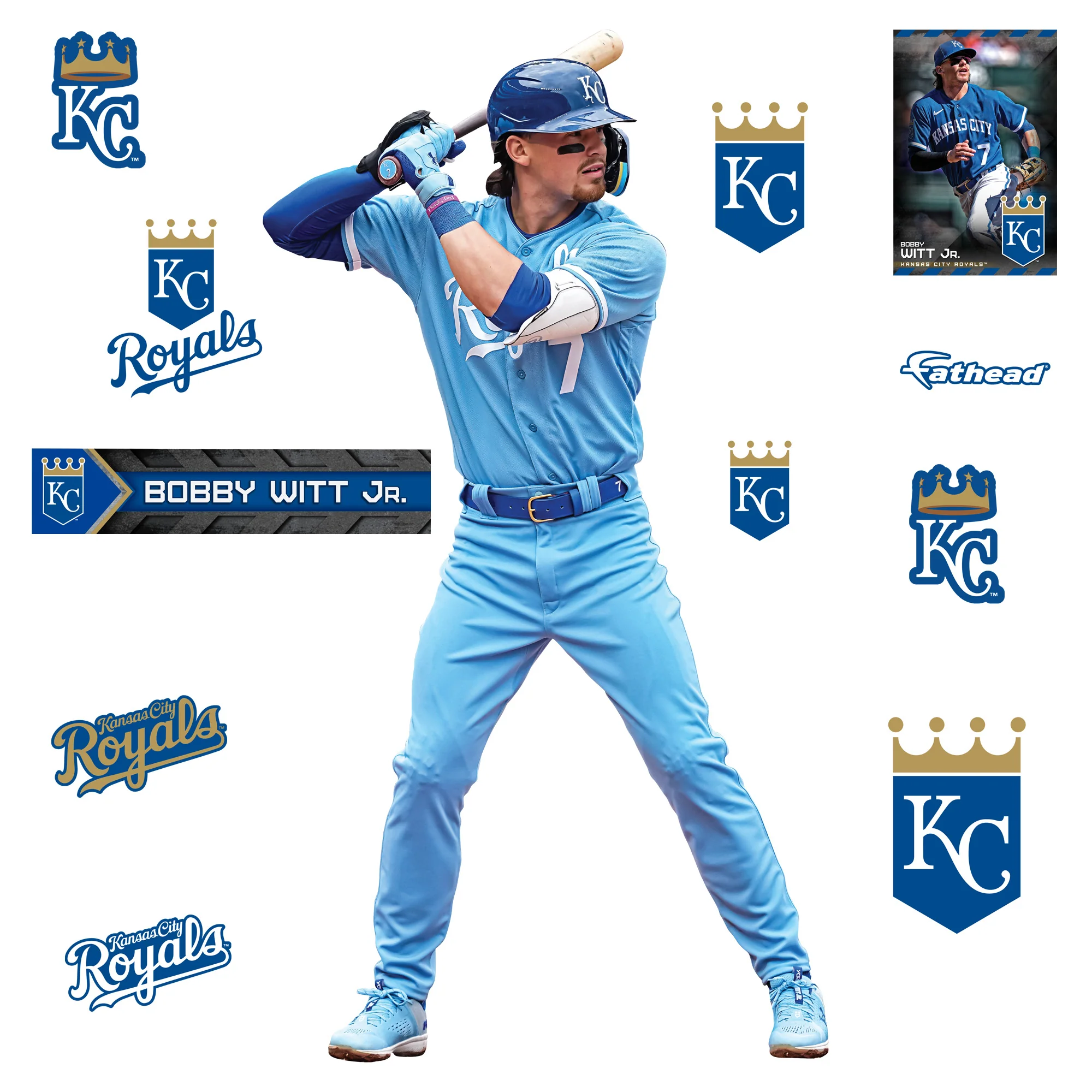 Bobby Witt Jr. - RealBig Collection - Official MLB - Kansas City Royals - Reusable Vinyl Wall Decals #2 - Image 3