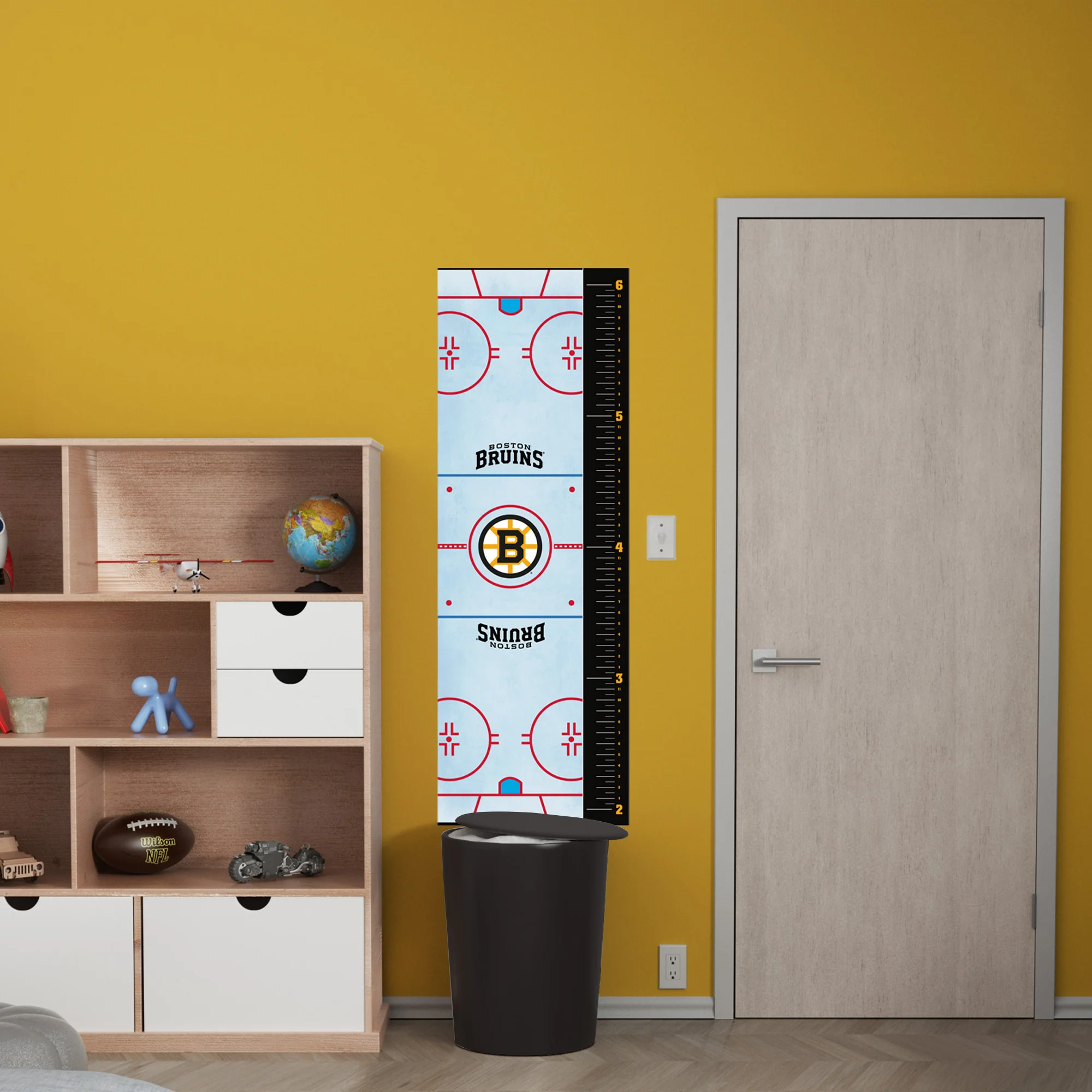Boston Bruins - Rink Growth Chart - Official NHL - Reusable Vinyl Wall Decal - Image 3