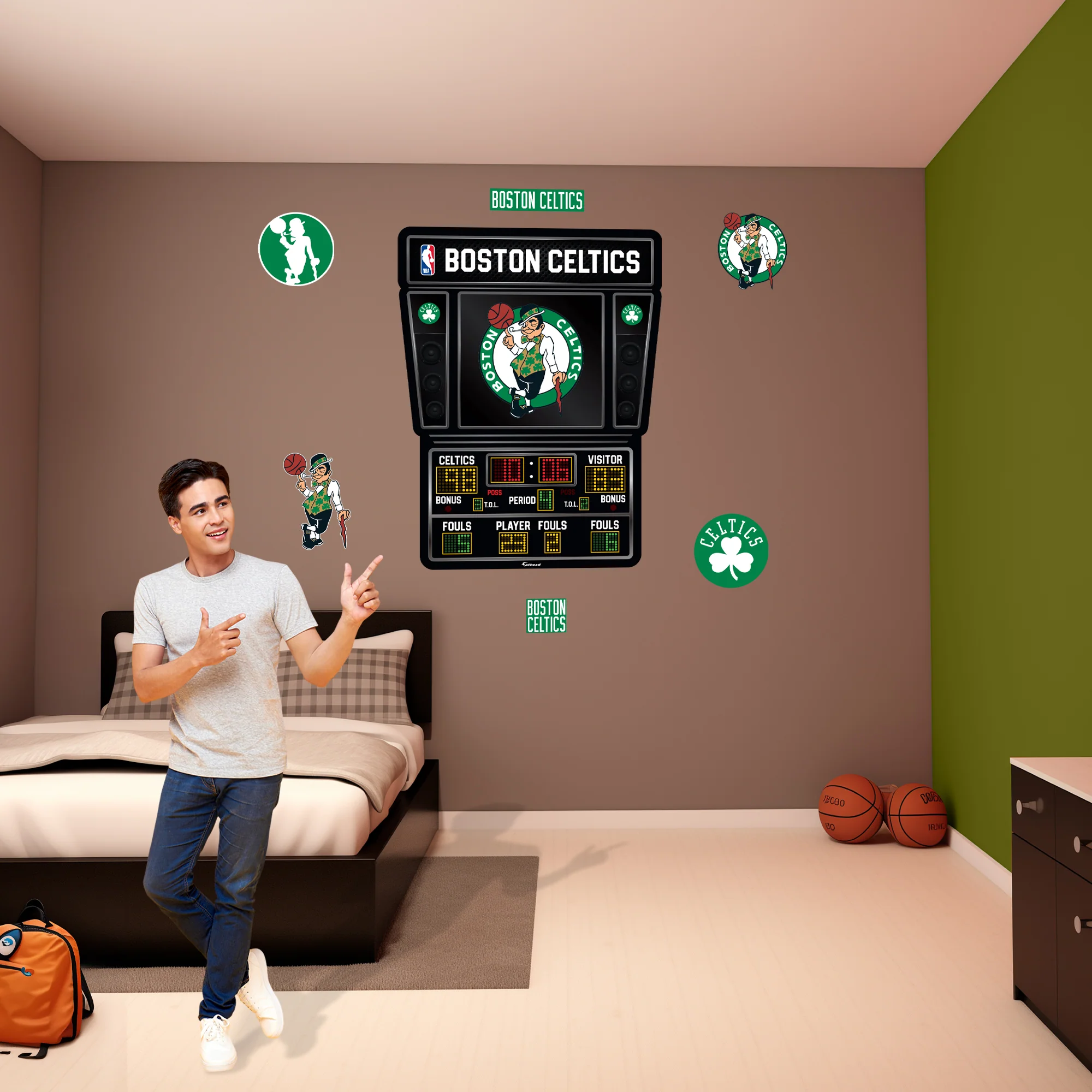 Boston Celtics - RealBig Scoreboard Collection - Official NBA - Reusable Vinyl Wall Decals - Image 3