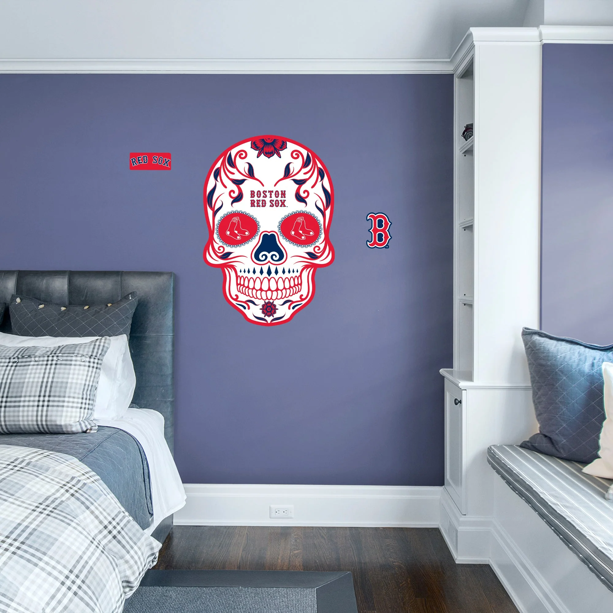 Boston Red Sox - RealBig Sugar Skull Collection - Official MLB - Reusable Vinyl Wall Decals - Image 4