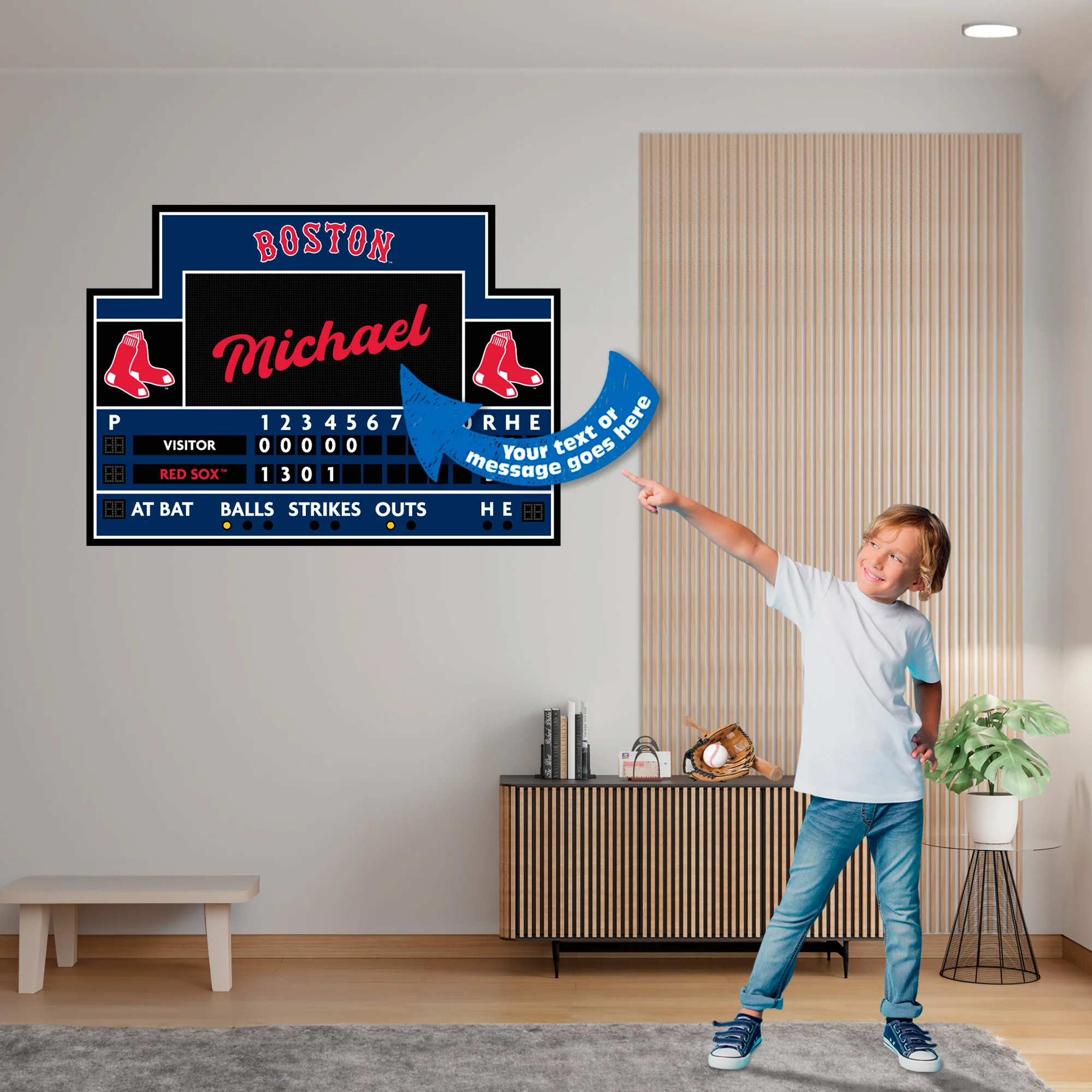 Boston Red Sox - Scoreboard Graphic - With Personalized Name - Official MLB - Vinyl Transfer Decal - Image 3