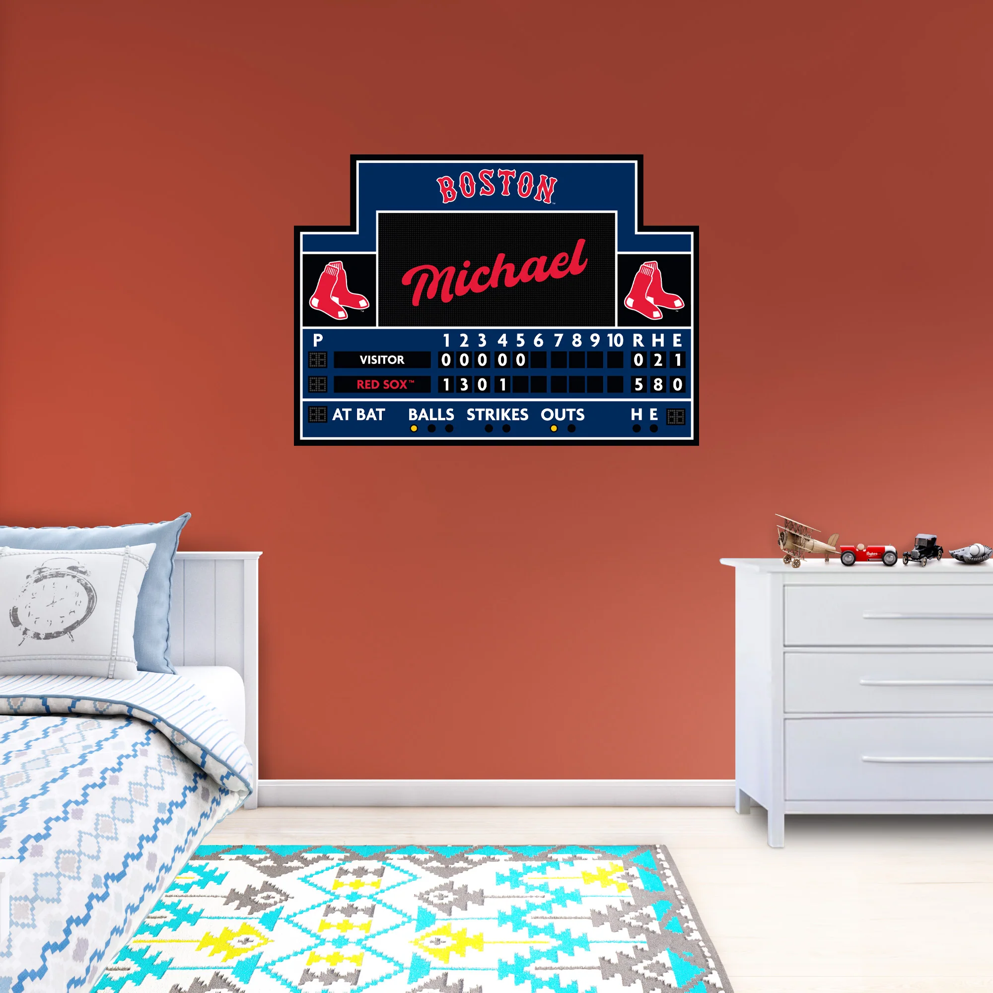 Boston Red Sox - Scoreboard Graphic - With Personalized Name - Official MLB - Vinyl Transfer Decal - Image 5