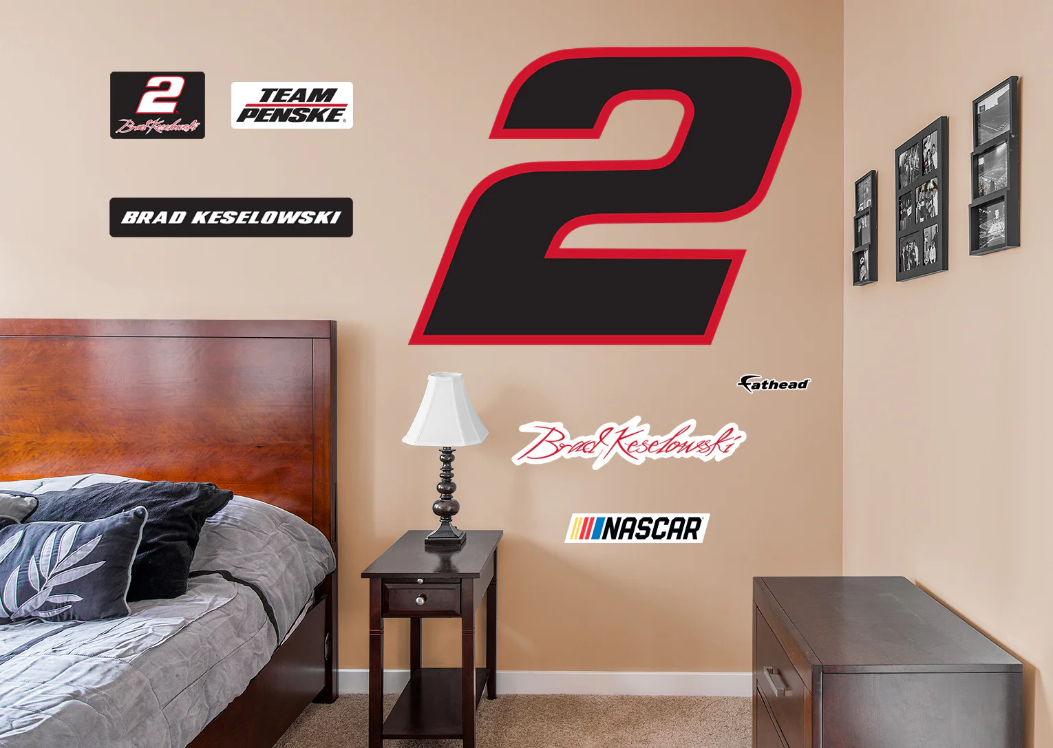 Brad Keselowski #2 Logo - RealBig Collection - Official NASCAR - Reusable Vinyl Wall Decals