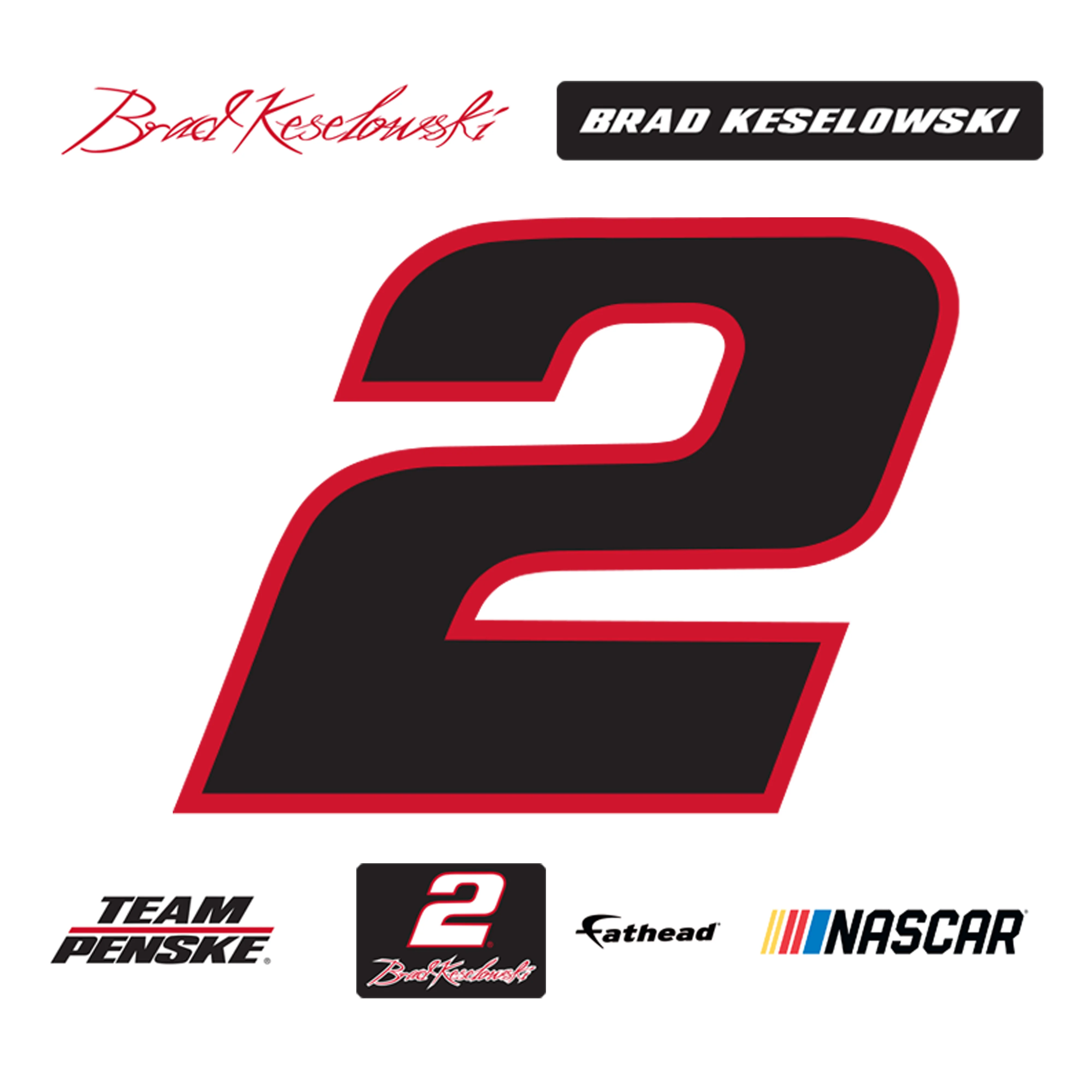 Brad Keselowski #2 Logo - RealBig Collection - Official NASCAR - Reusable Vinyl Wall Decals - Image 4