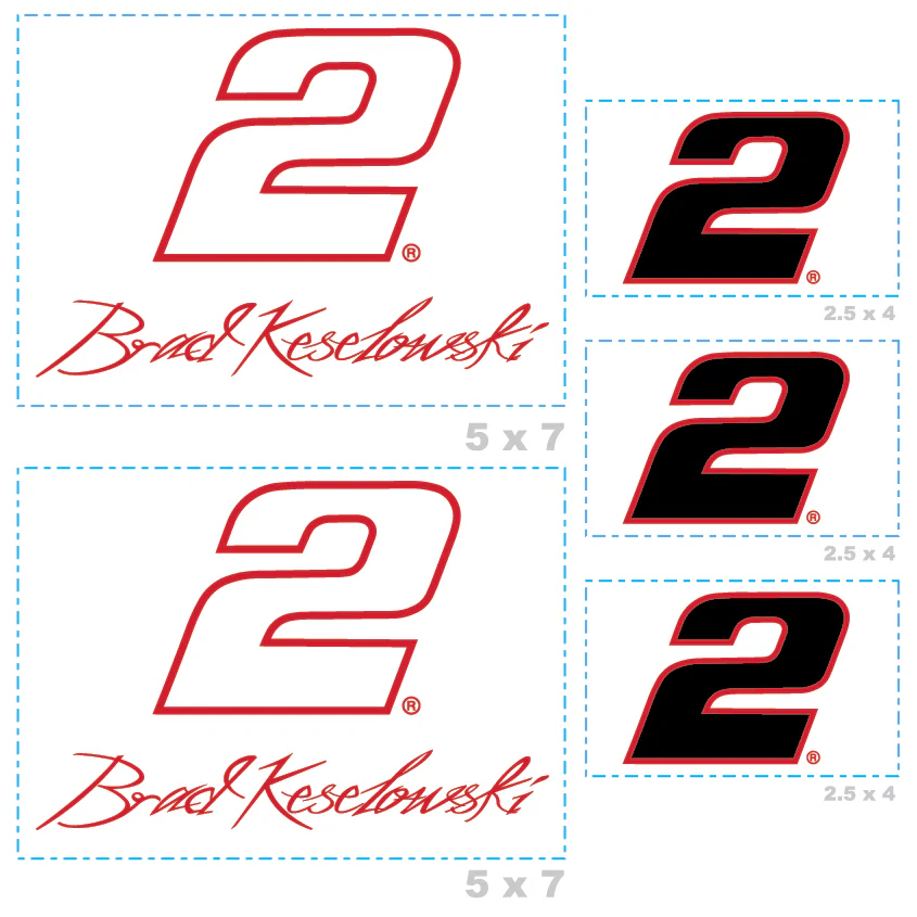 Brad Keselowski - 5 Logo Minis (Mixed Sizes) - Official NASCAR - Reusable Vinyl Decals - Image 4